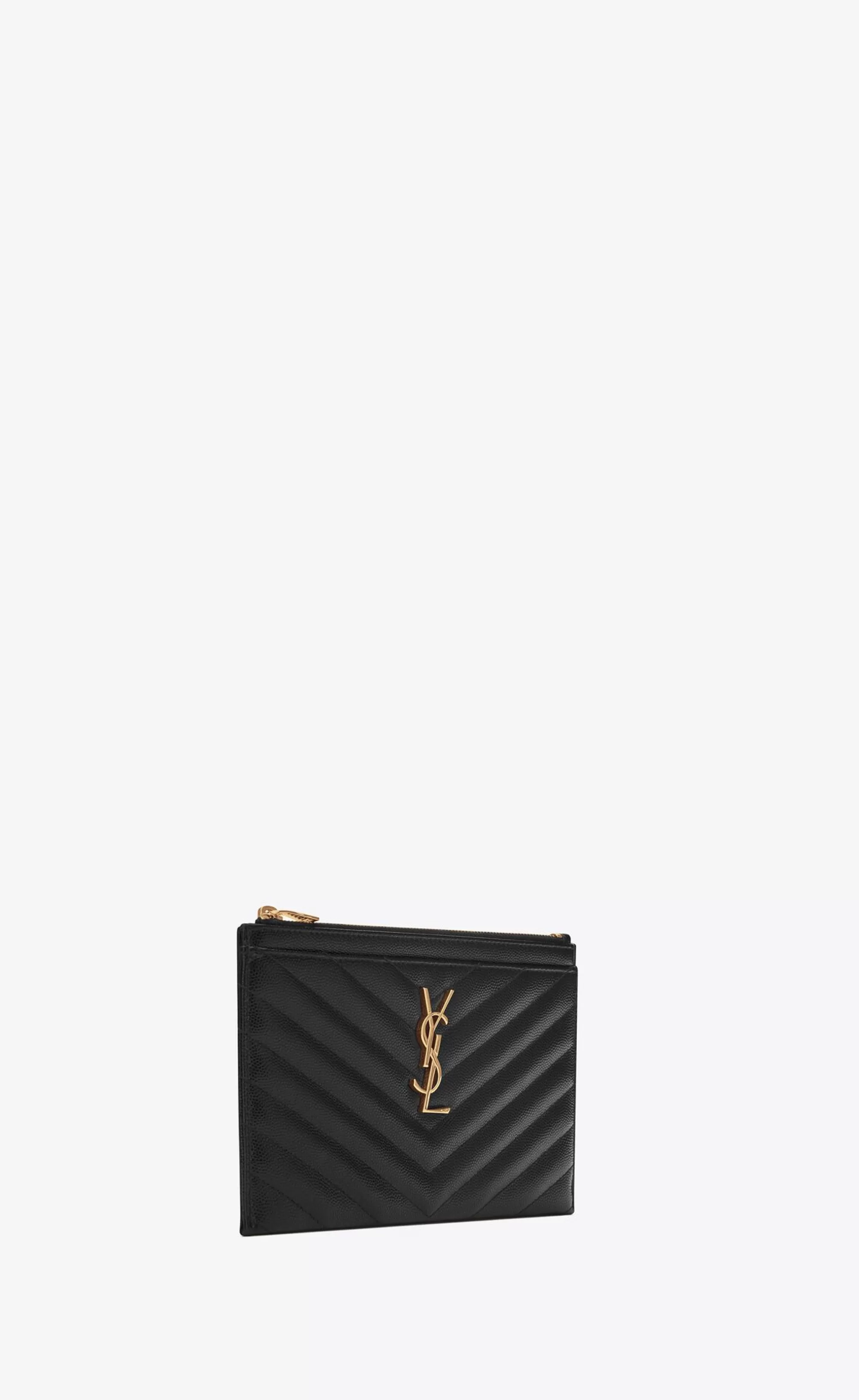 Women Saint Laurent pouches^CASSANDRE MATELASSÉ Zipped Pouch In Grain De Poudre Embossed Leather | | YSL.com