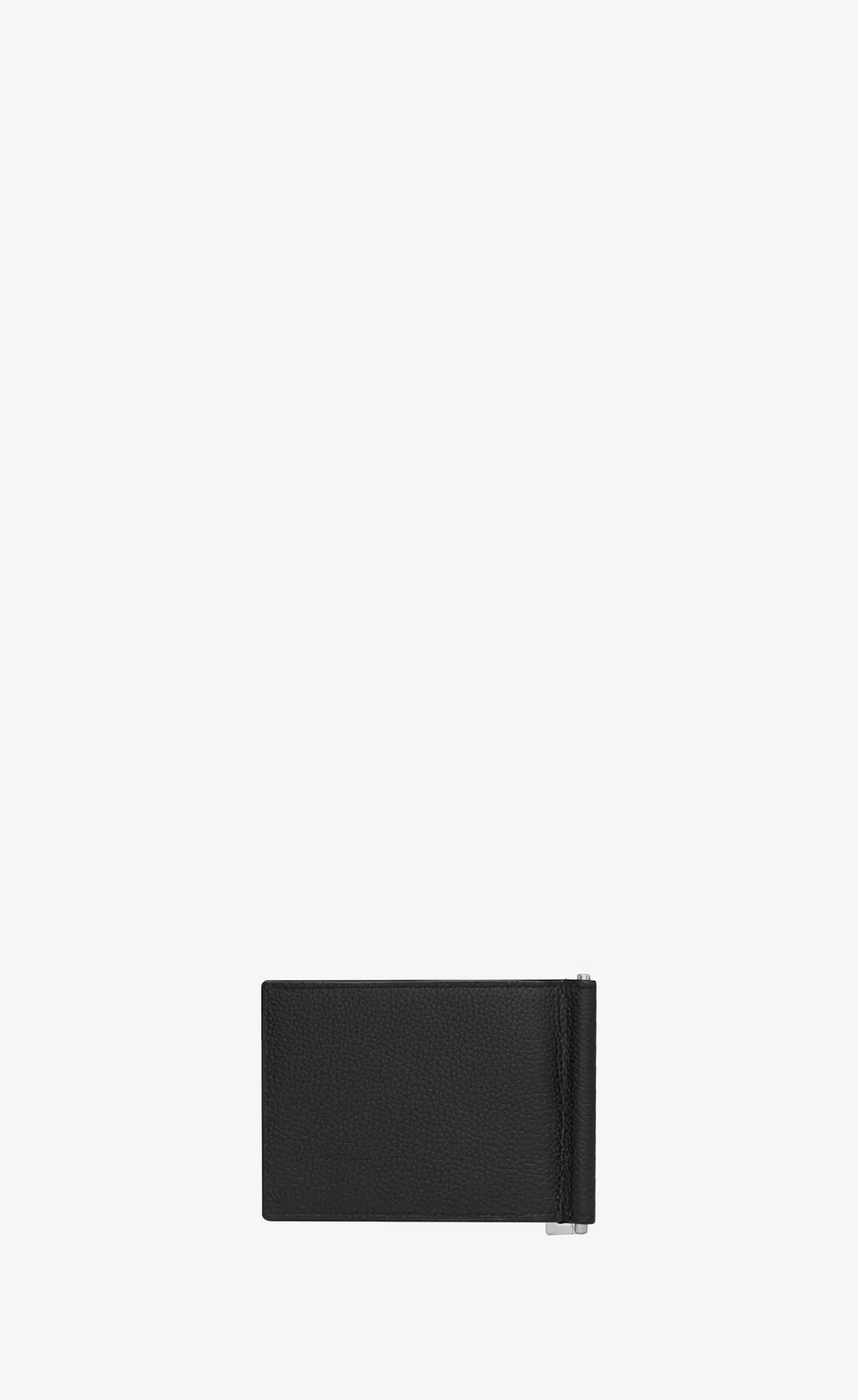 Saint Laurent WALLETS^CASSANDRE SHADOW BILL CLIP WALLET IN GRAINED LEATHER | | YSL.com