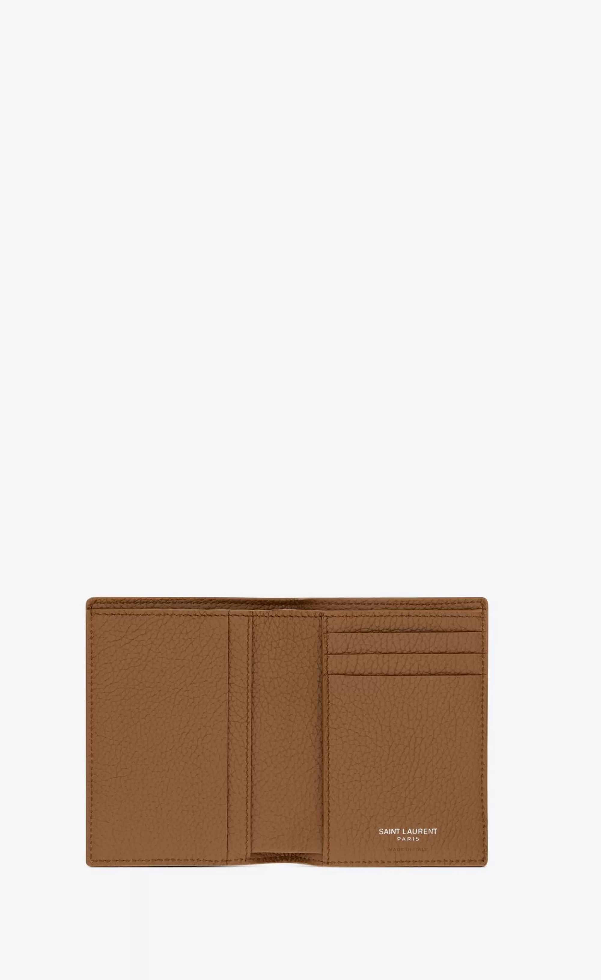 Saint Laurent WALLETS^CASSANDRE SHADOW Credit Card Wallet In Grained Leather | | YSL.com