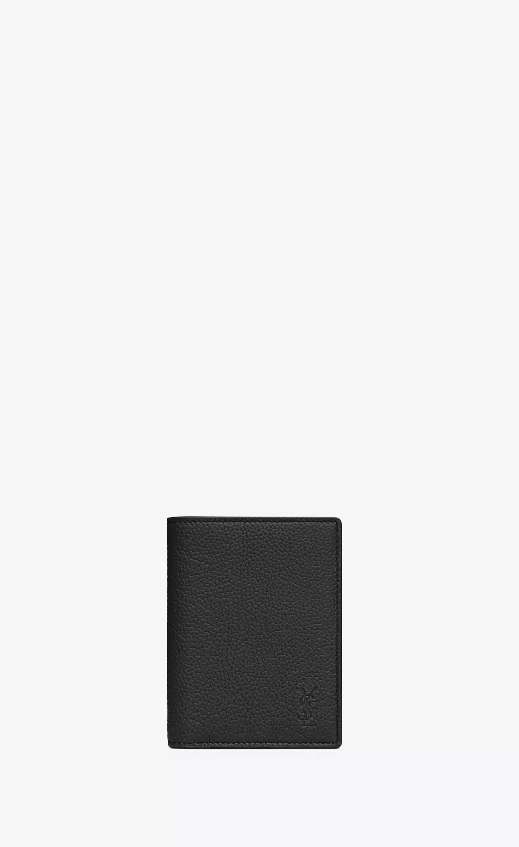 Saint Laurent CARD CASES^CASSANDRE SHADOW Credit Card Wallet In Grained Leather | | YSL.com