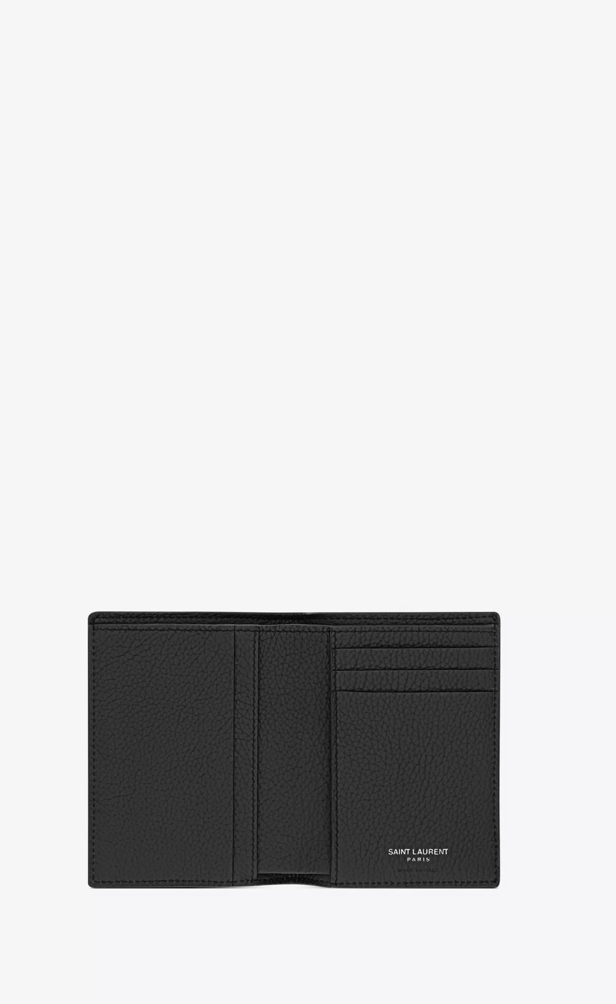 Saint Laurent CARD CASES^CASSANDRE SHADOW Credit Card Wallet In Grained Leather | | YSL.com