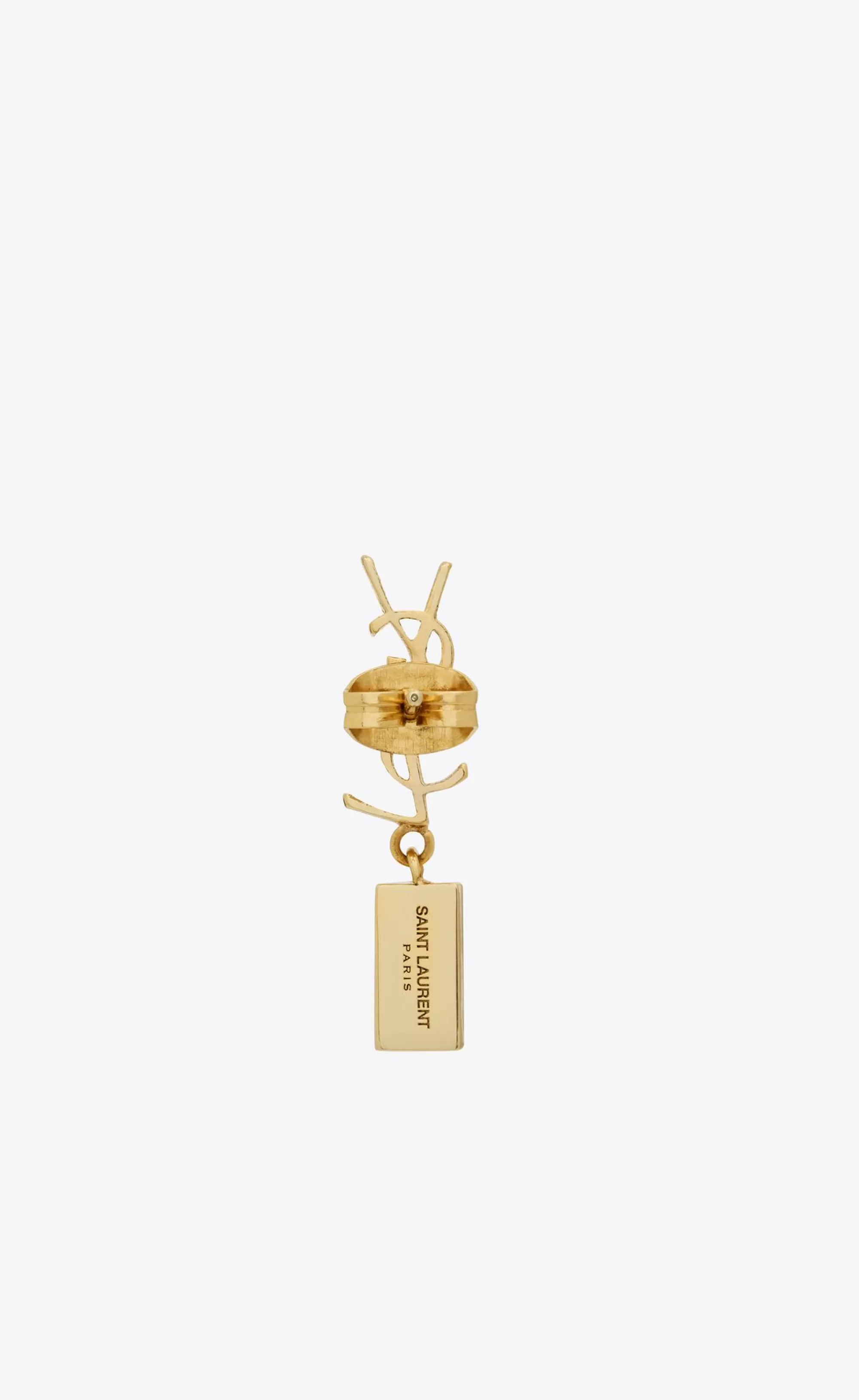 Women Saint Laurent EARRINGS^Cassandre Single Earring In Metal And Rhinestones | | YSL.com