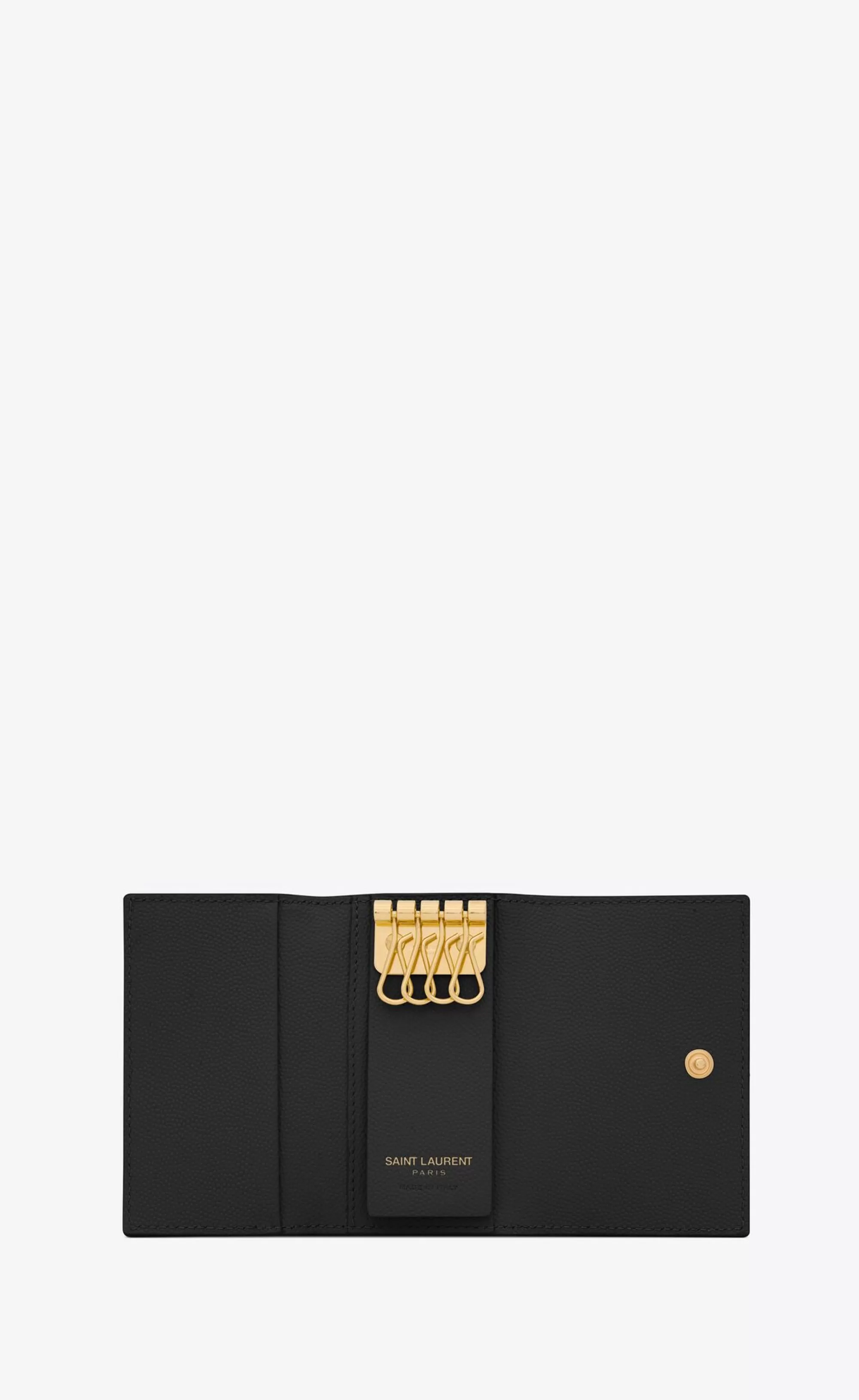 Women Saint Laurent SMALL ACCESSORIES^CASSANDRE SLIM KEY CASE IN GRAIN DE POUDRE EMBOSSED LEATHER | | YSL.com