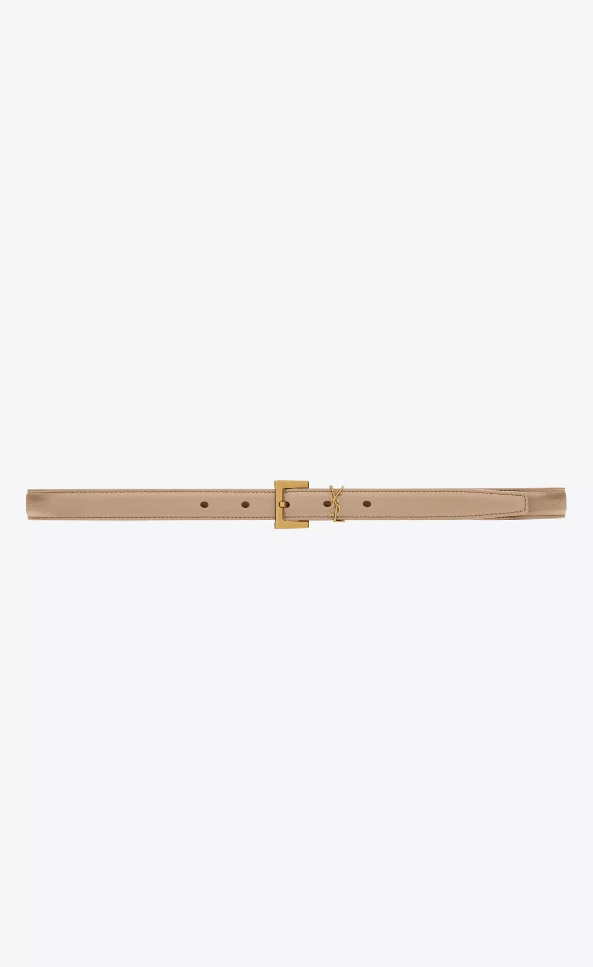 Women Saint Laurent BELTS^CASSANDRE THIN BELT WITH SQUARE BUCKLE IN BOX LEATHER | | YSL.com