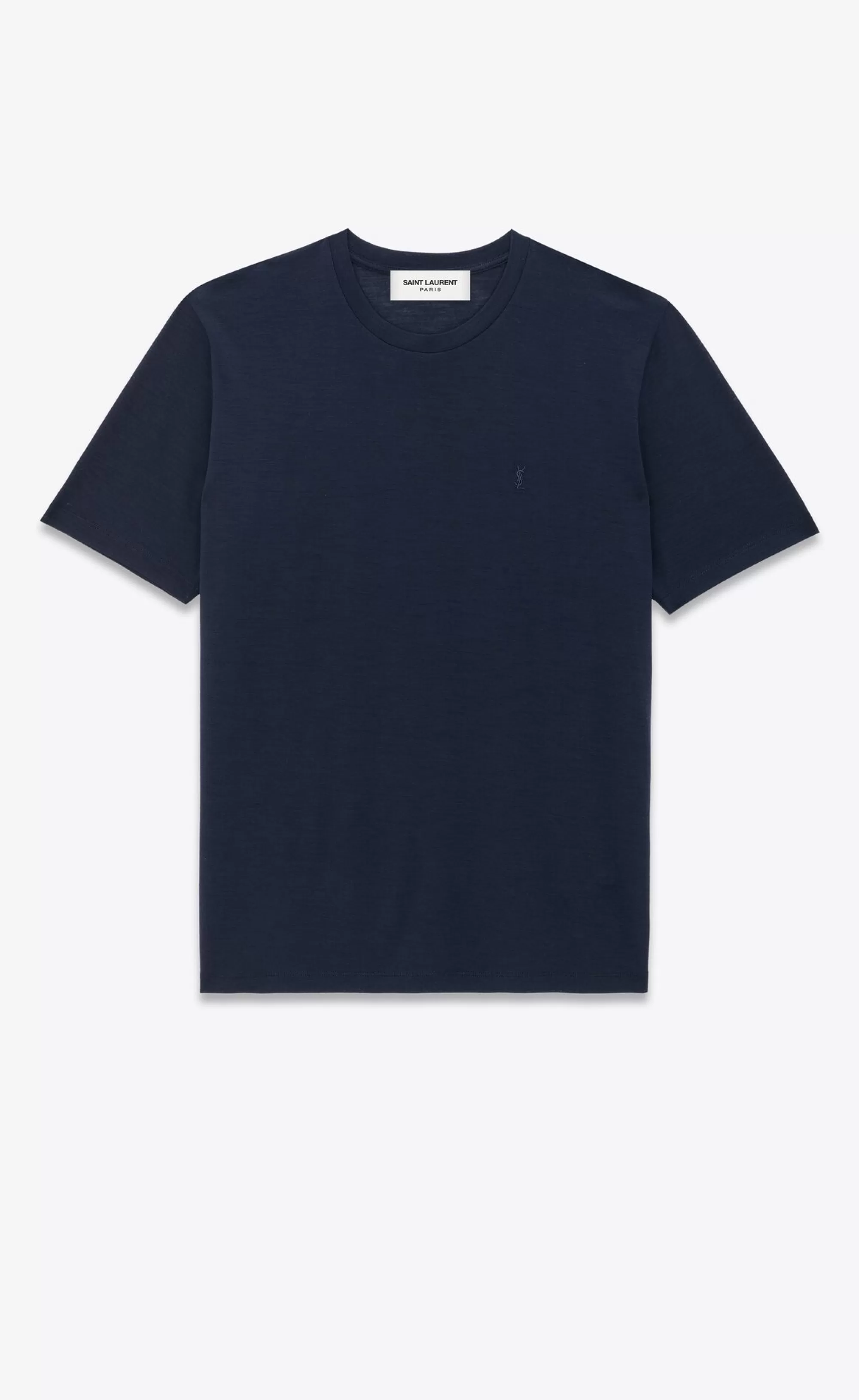 Women Saint Laurent JERSEY^CASSANDRE T-shirt In Wool And Silk Jersey | | YSL.com