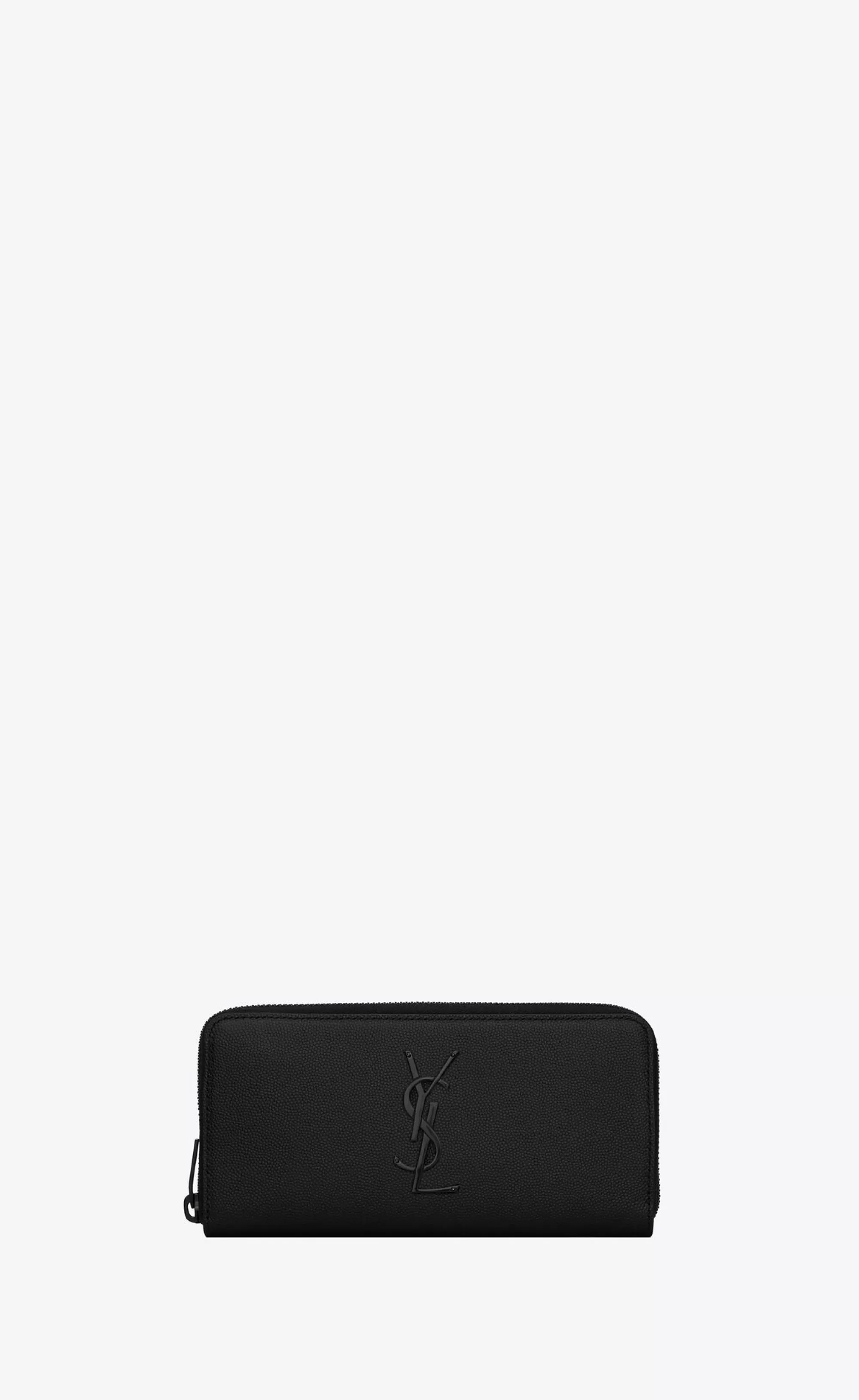 Saint Laurent WALLETS^CASSANDRE Zip-around Wallet In Grain De Poudre Embossed Leather | | YSL.com