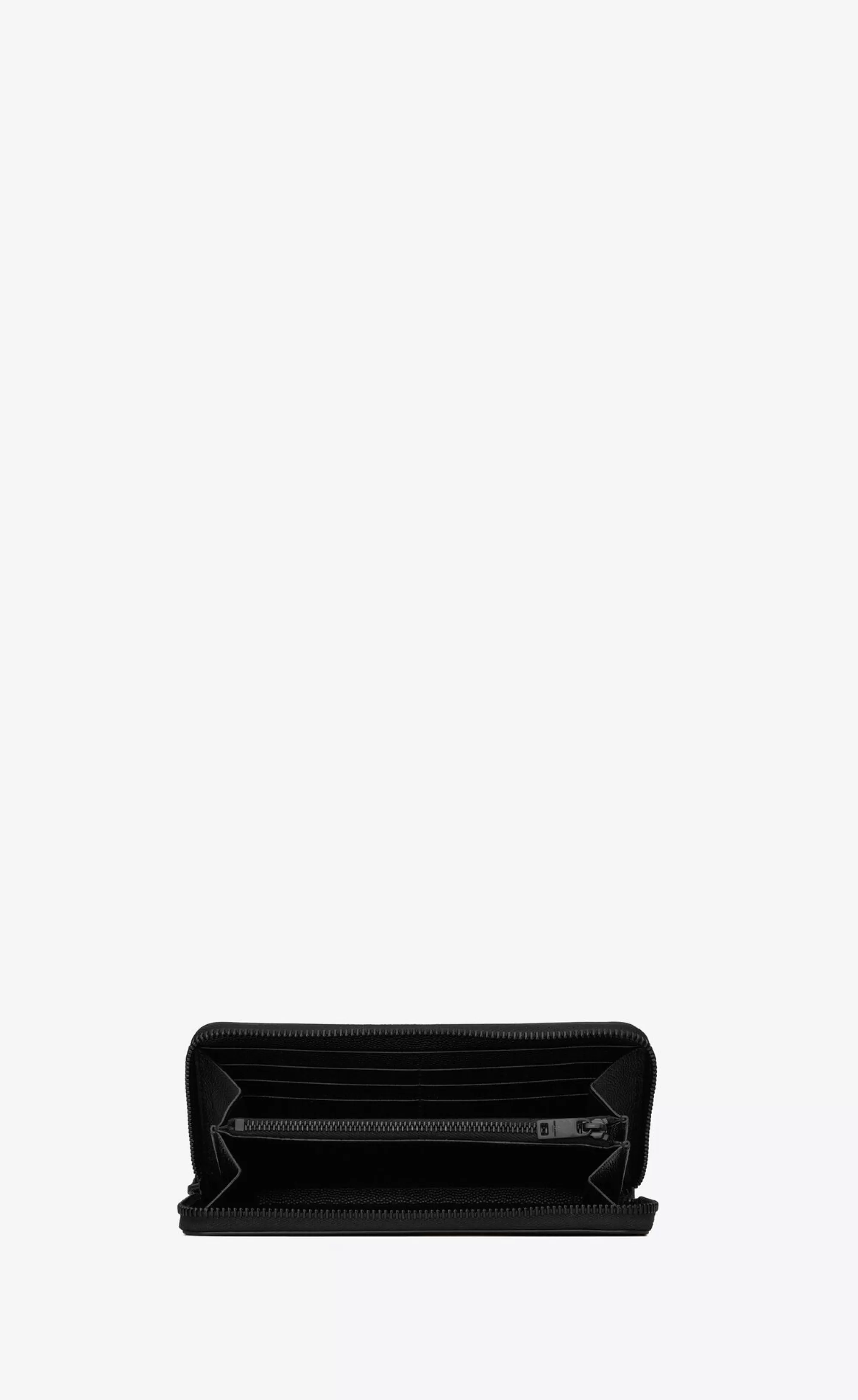Saint Laurent WALLETS^CASSANDRE Zip-around Wallet In Grain De Poudre Embossed Leather | | YSL.com