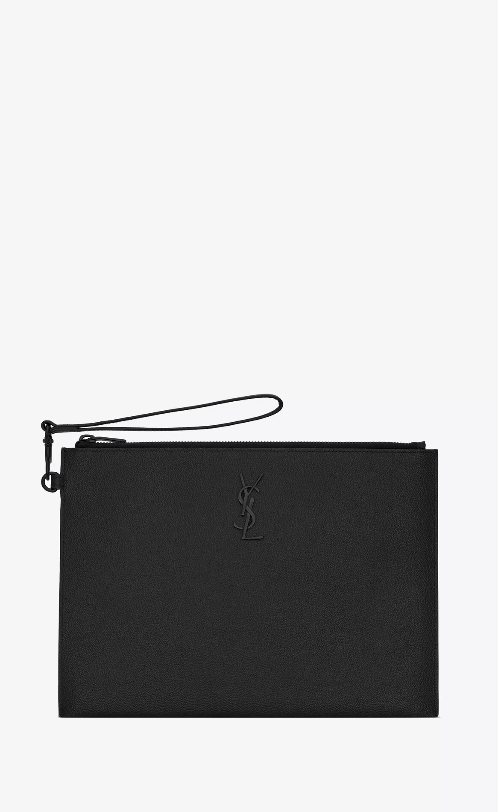 Saint Laurent POUCHES^CASSANDRE Zipped Tablet Holder In Grain De Poudre-embossed Leather | | YSL.com