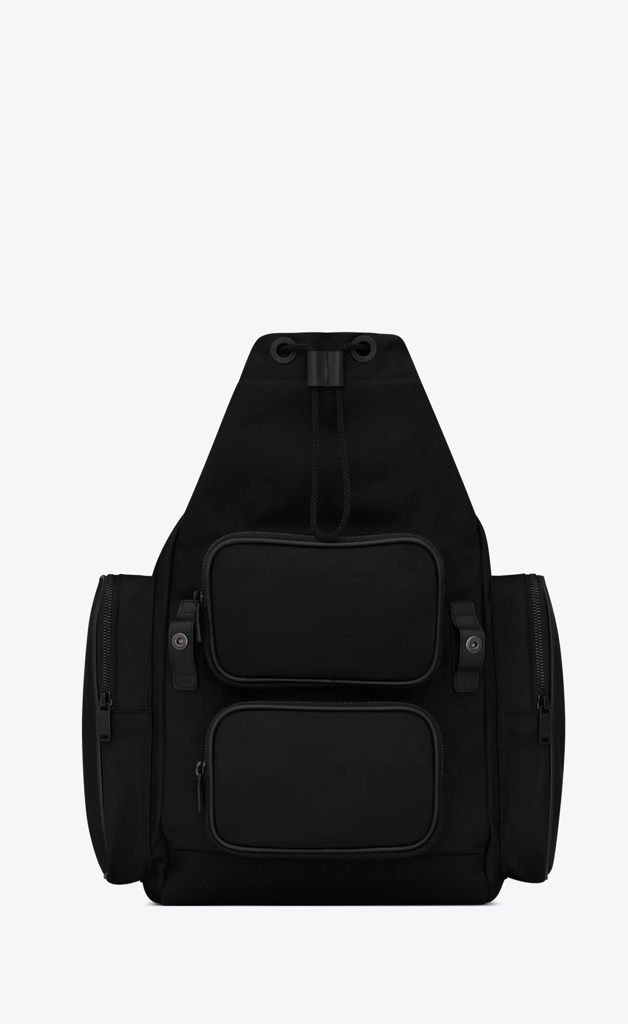 Saint Laurent BACKPACKS^CITY MULTI-POCKET BACKPACK IN ECONYL®, SMOOTH LEATHER AND NYLON | | YSL.com