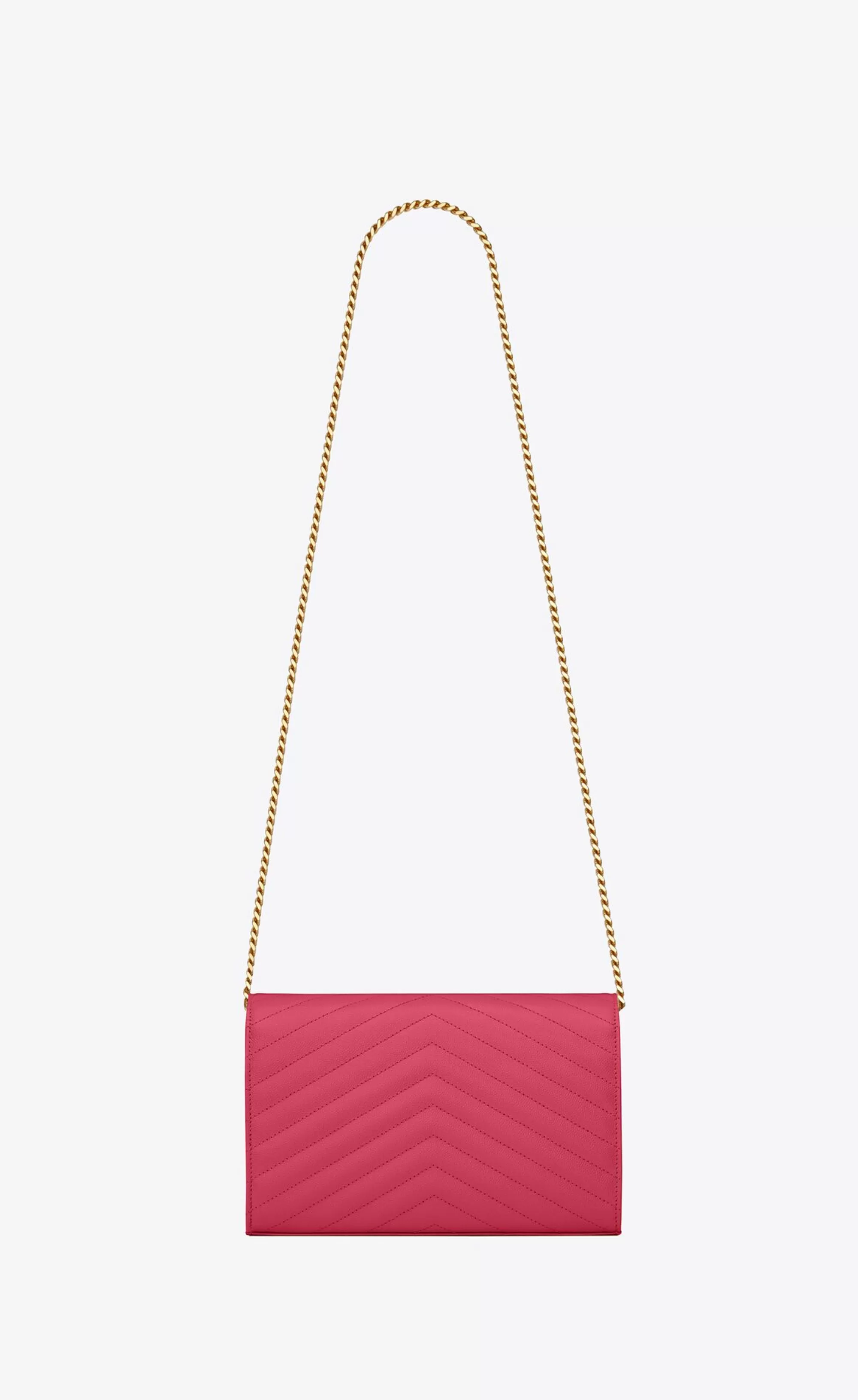 Women Saint Laurent CHAIN WALLETS^CLASSIC CASSANDRE CHAIN WALLET IN GRAIN DE POUDRE LEATHER | | YSL.com