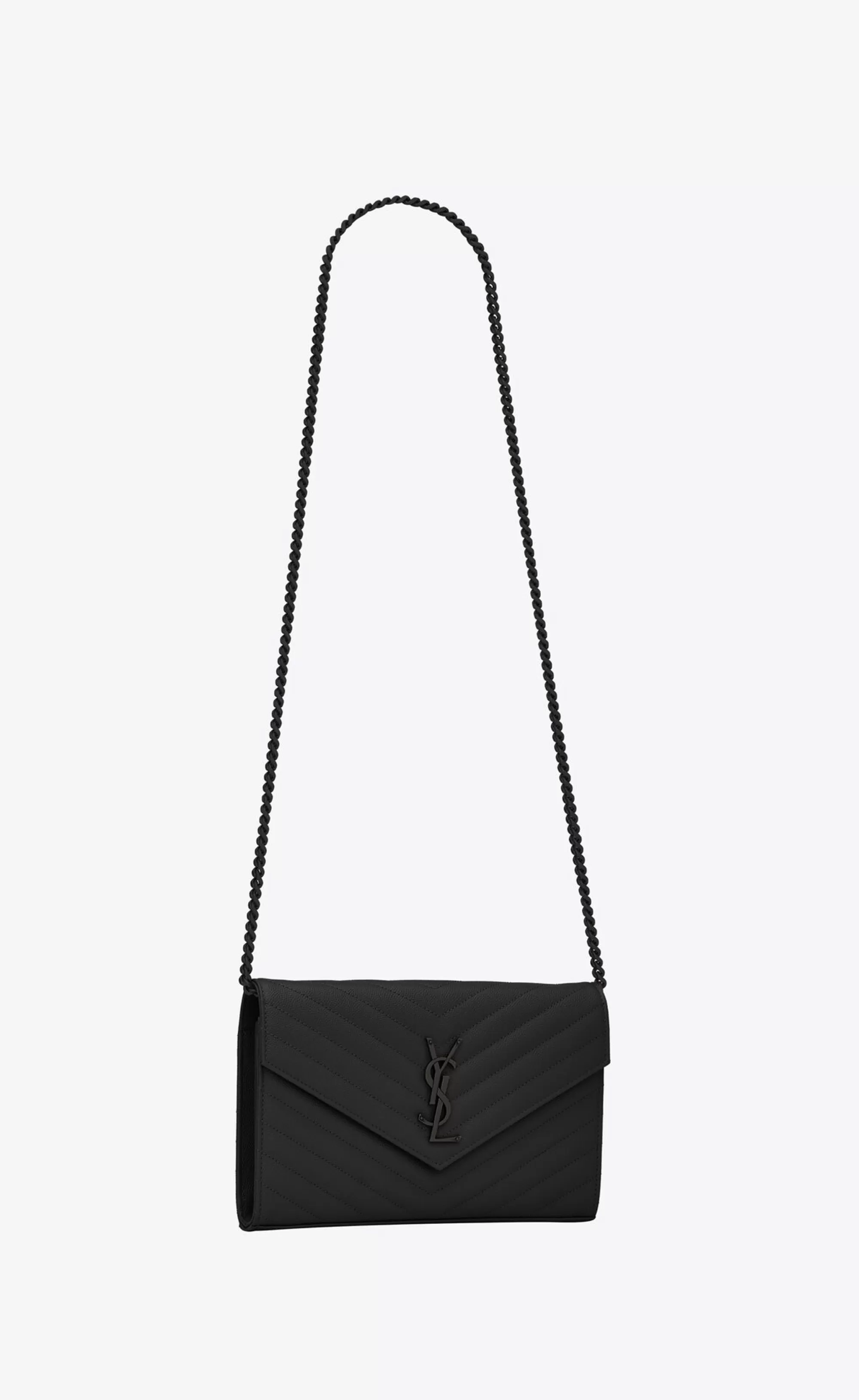Women Saint Laurent CHAIN WALLETS^CLASSIC CASSANDRE CHAIN WALLET IN GRAIN DE POUDRE LEATHER | | YSL.com