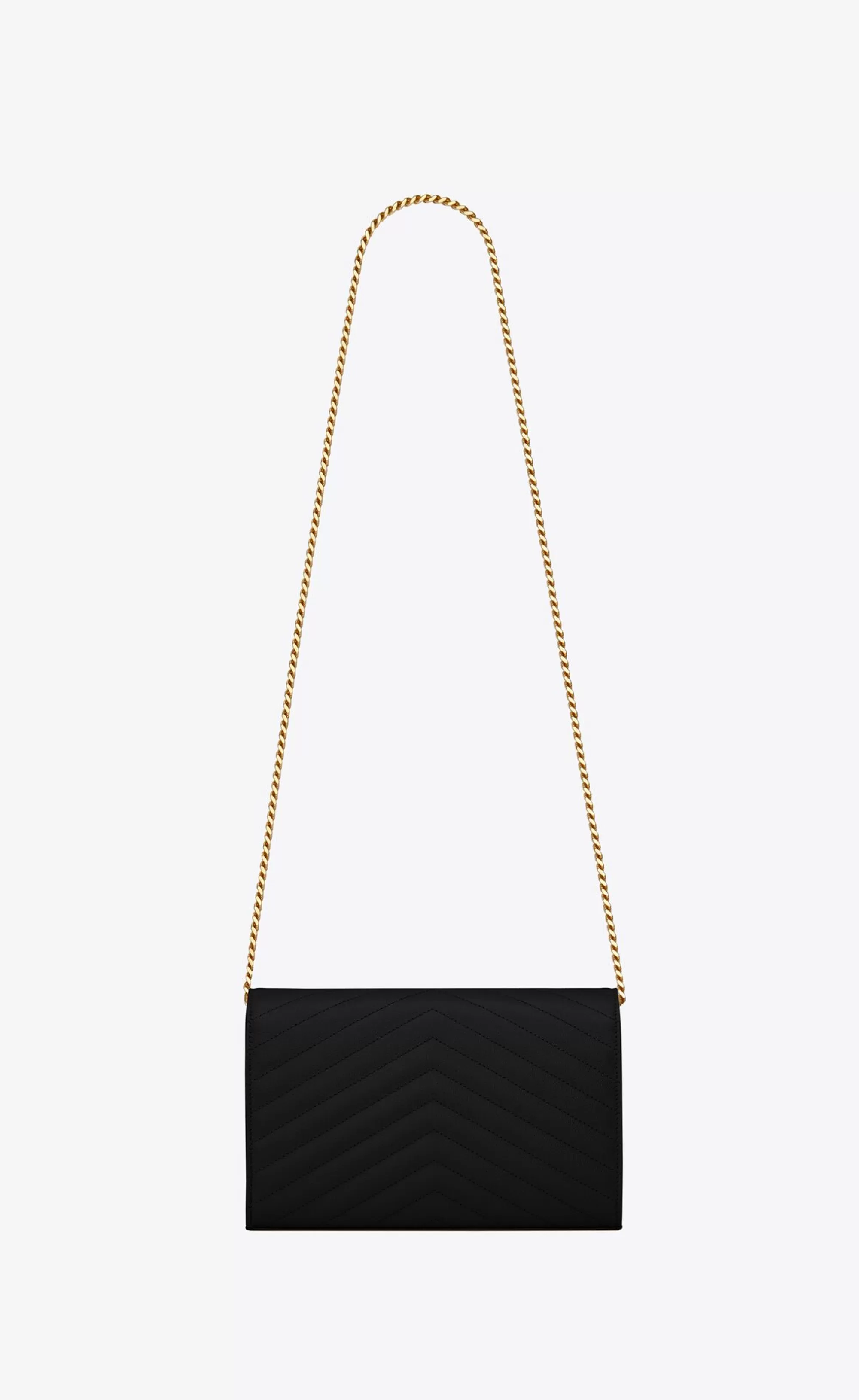 Women Saint Laurent CHAIN WALLETS^CLASSIC CASSANDRE CHAIN WALLET IN GRAIN DE POUDRE LEATHER | | YSL.com