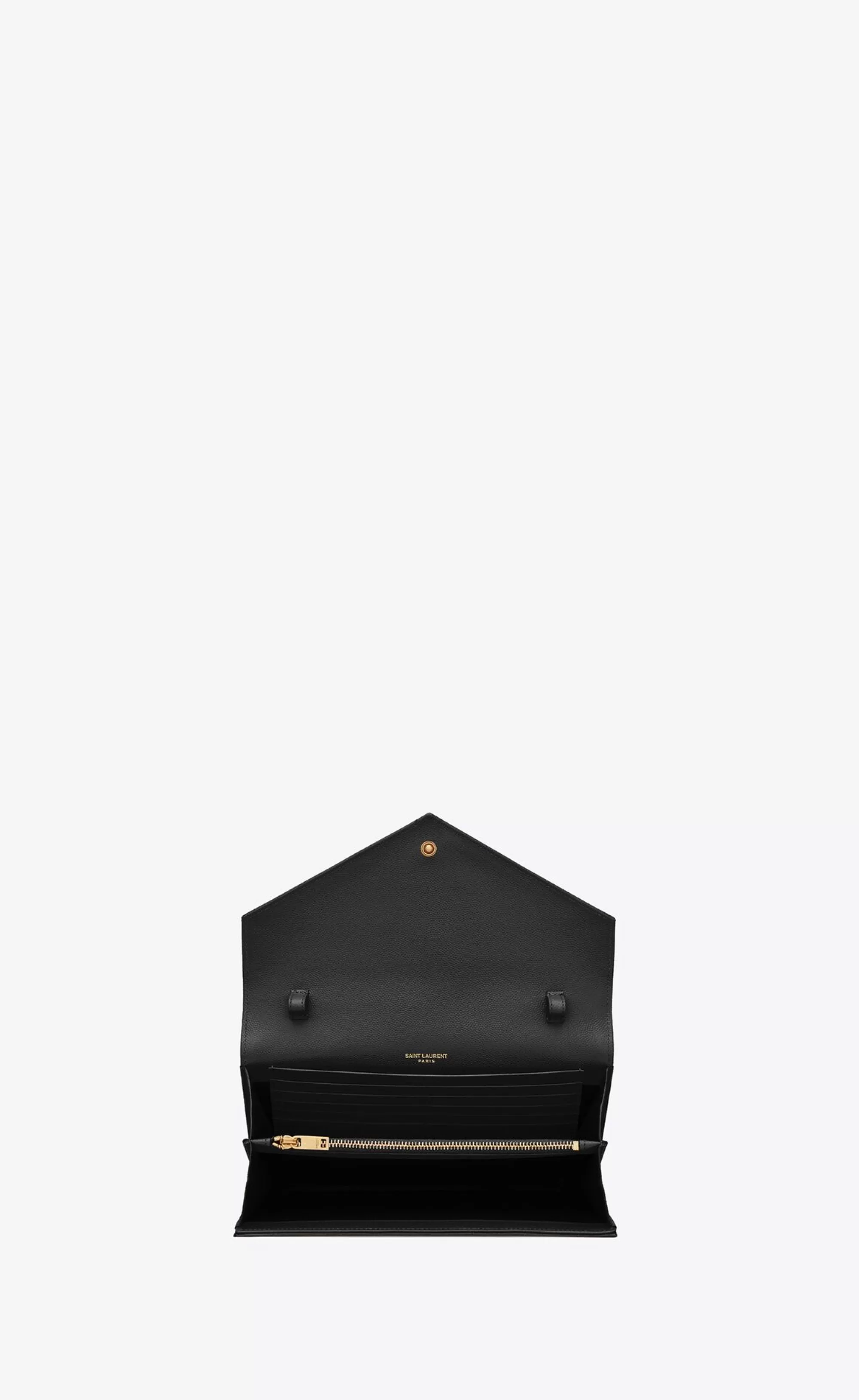 Women Saint Laurent CHAIN WALLETS^CLASSIC CASSANDRE CHAIN WALLET IN GRAIN DE POUDRE LEATHER | | YSL.com
