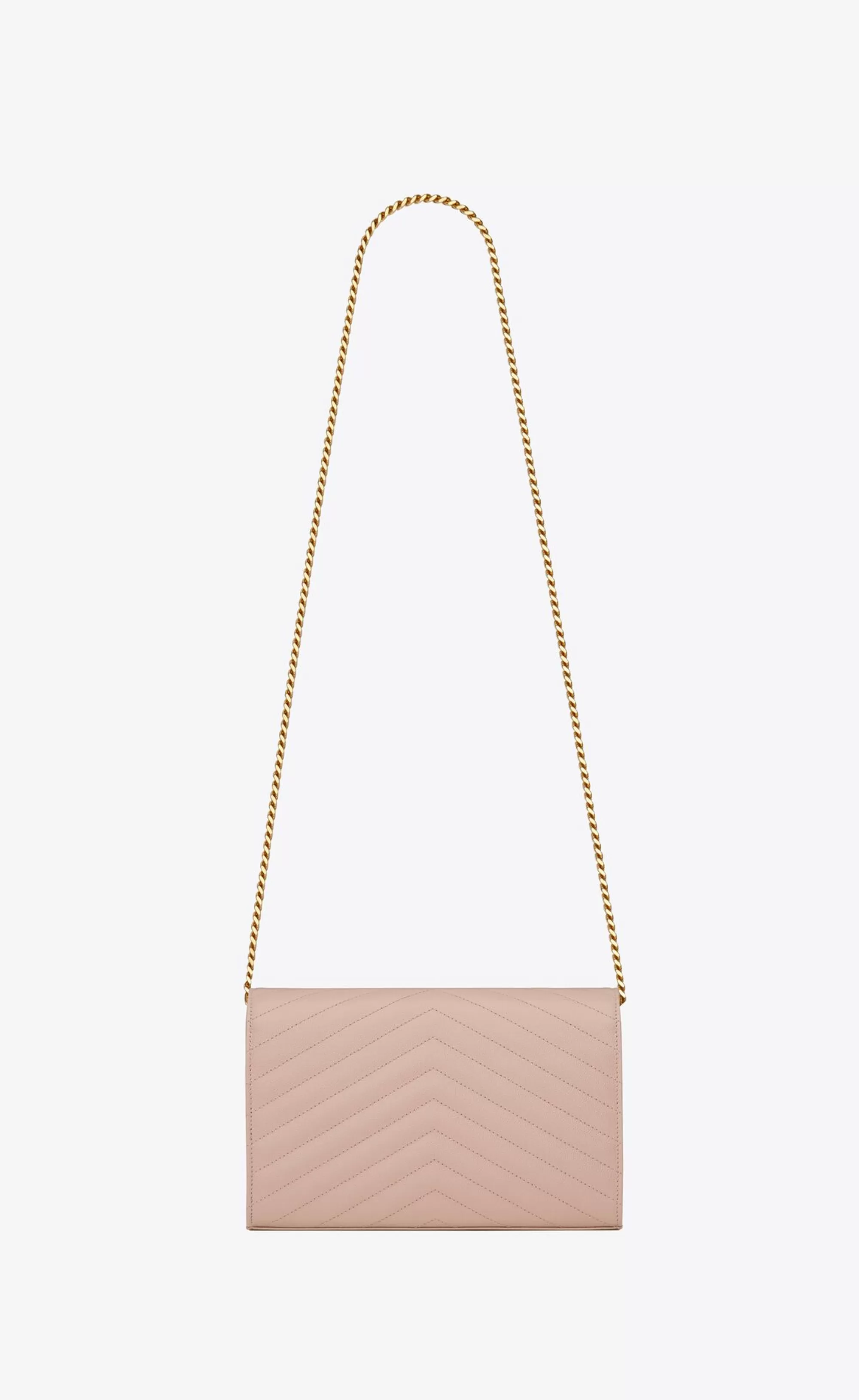 Women Saint Laurent CHAIN WALLETS^CLASSIC CASSANDRE CHAIN WALLET IN GRAIN DE POUDRE LEATHER | | YSL.com