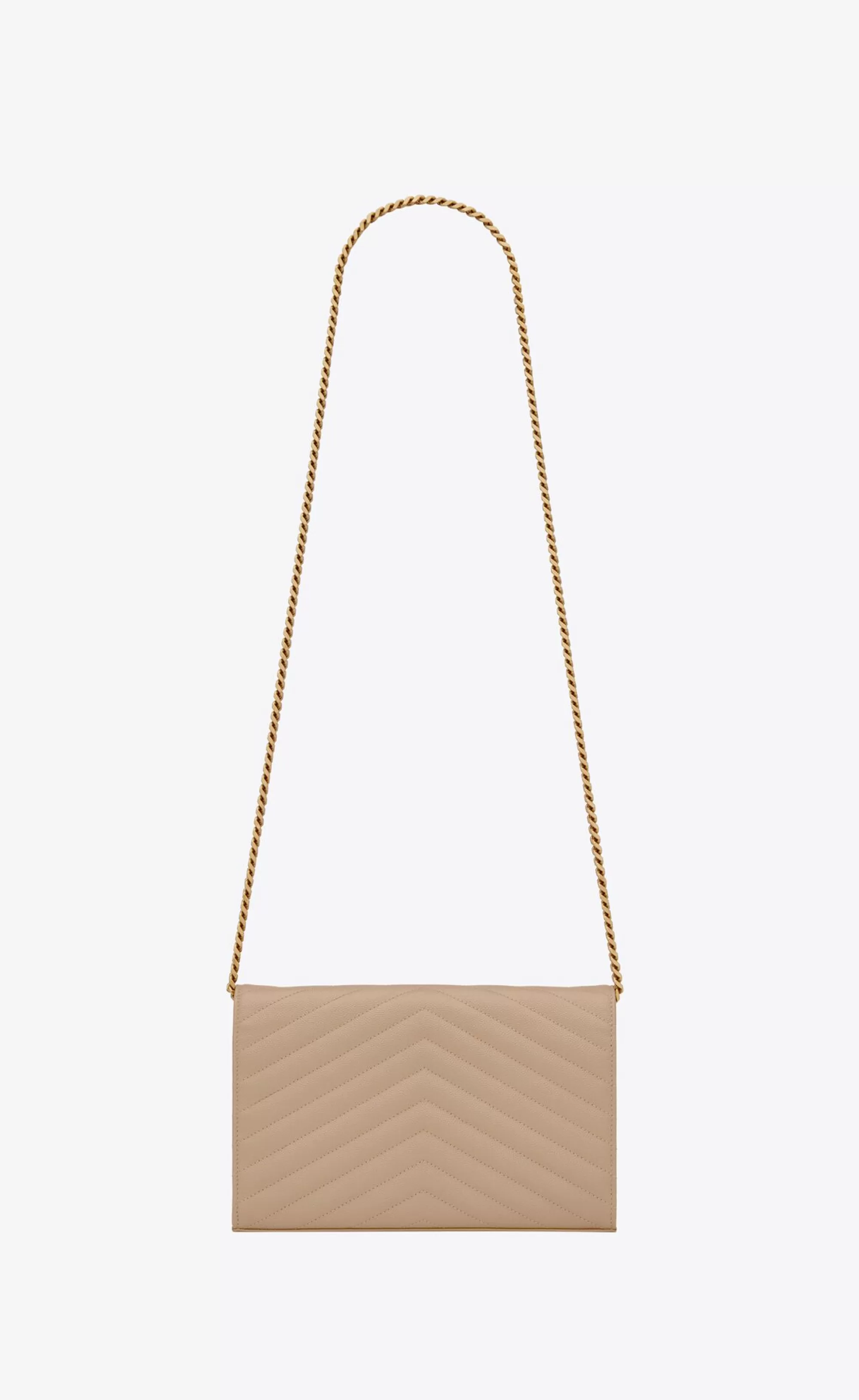 Women Saint Laurent CHAIN WALLETS^CLASSIC CASSANDRE CHAIN WALLET IN GRAIN DE POUDRE LEATHER | | YSL.com