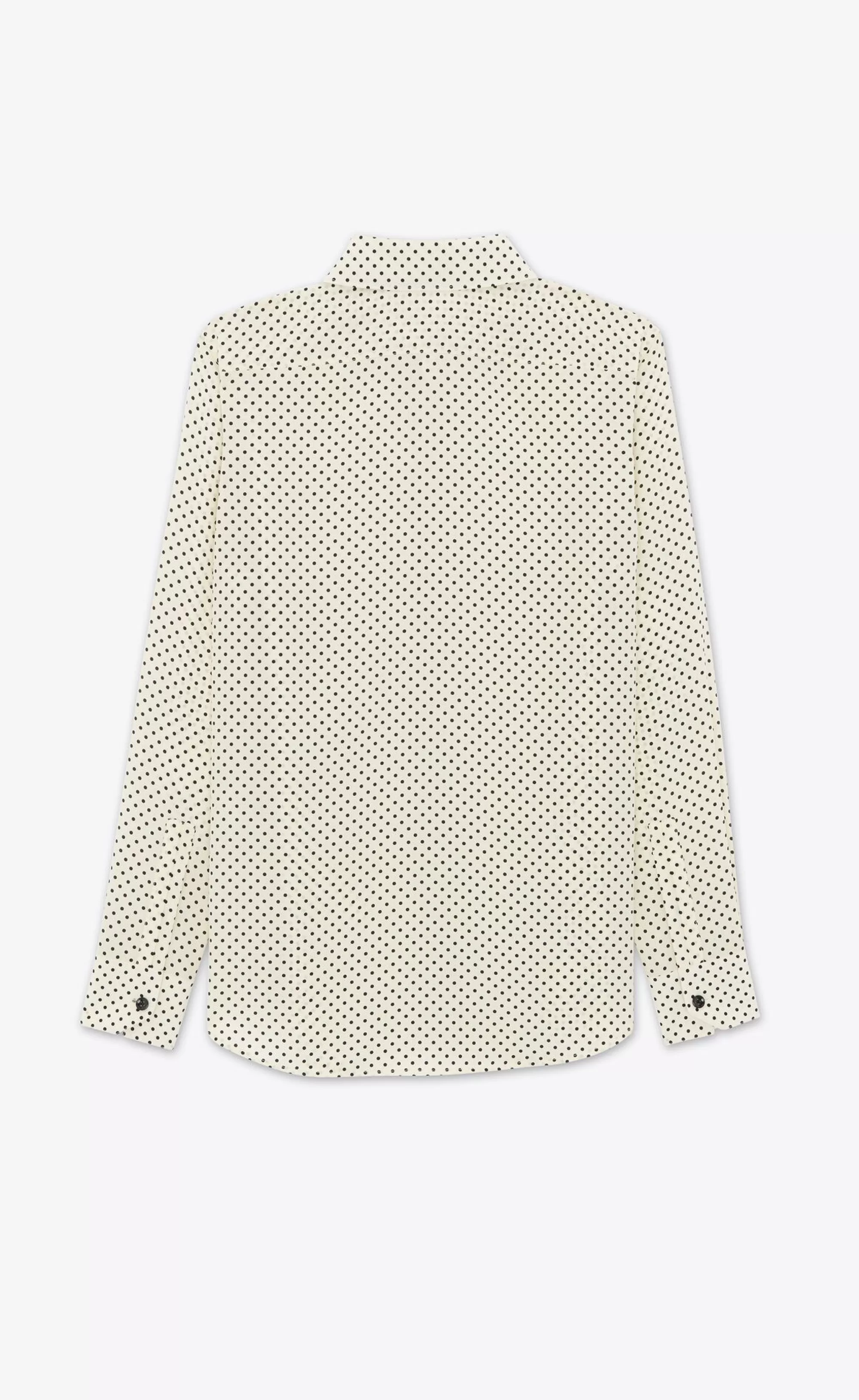 Women Saint Laurent SHIRTS AND TOPS^CLASSIC SHIRT IN DOTTED Crepe De Chine | | YSL.com