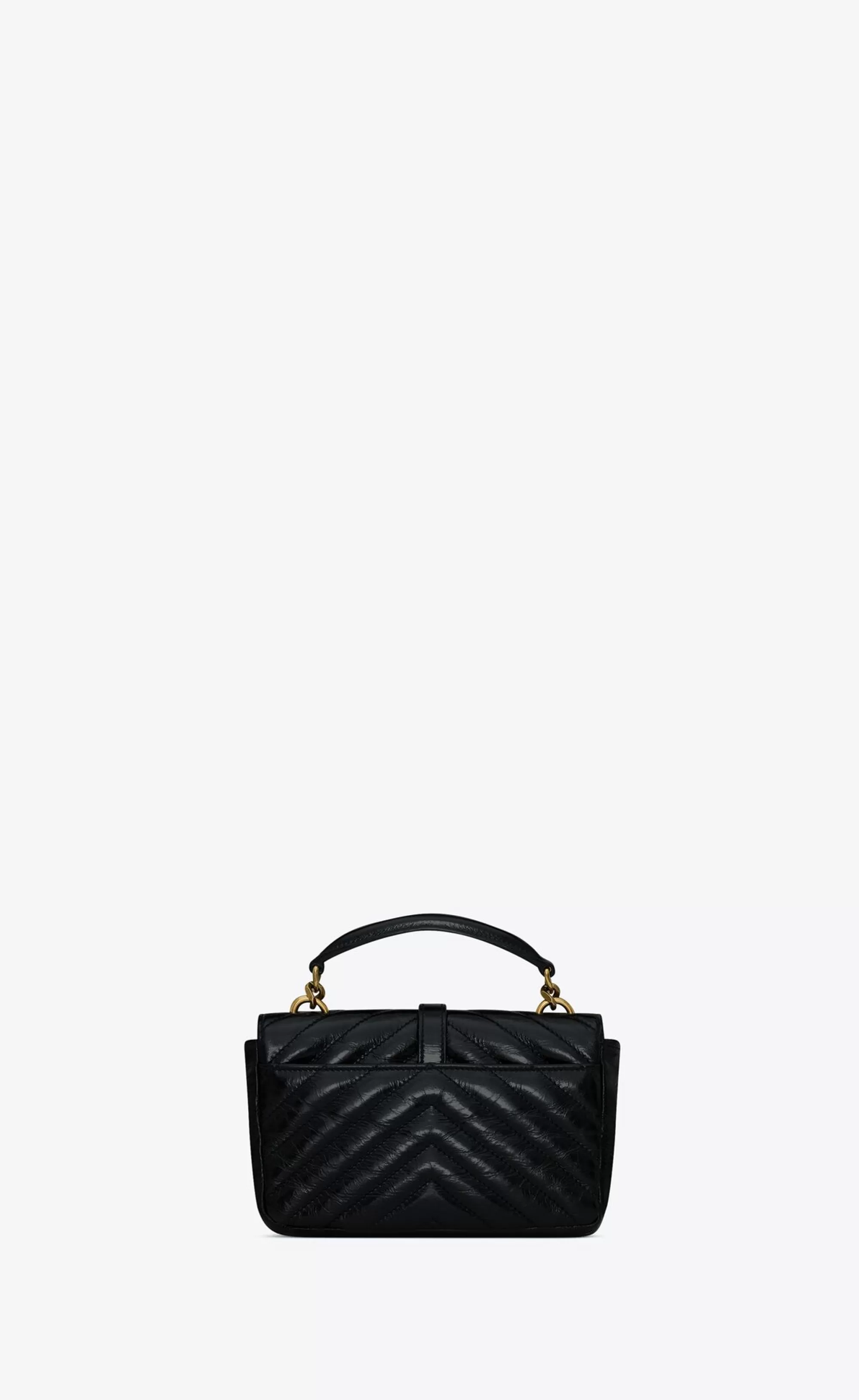 Women Saint Laurent MINI BAGS | COLLEGE^COLLEGE Mini Chain Bag In Shiny Crackled Leather | | YSL.com