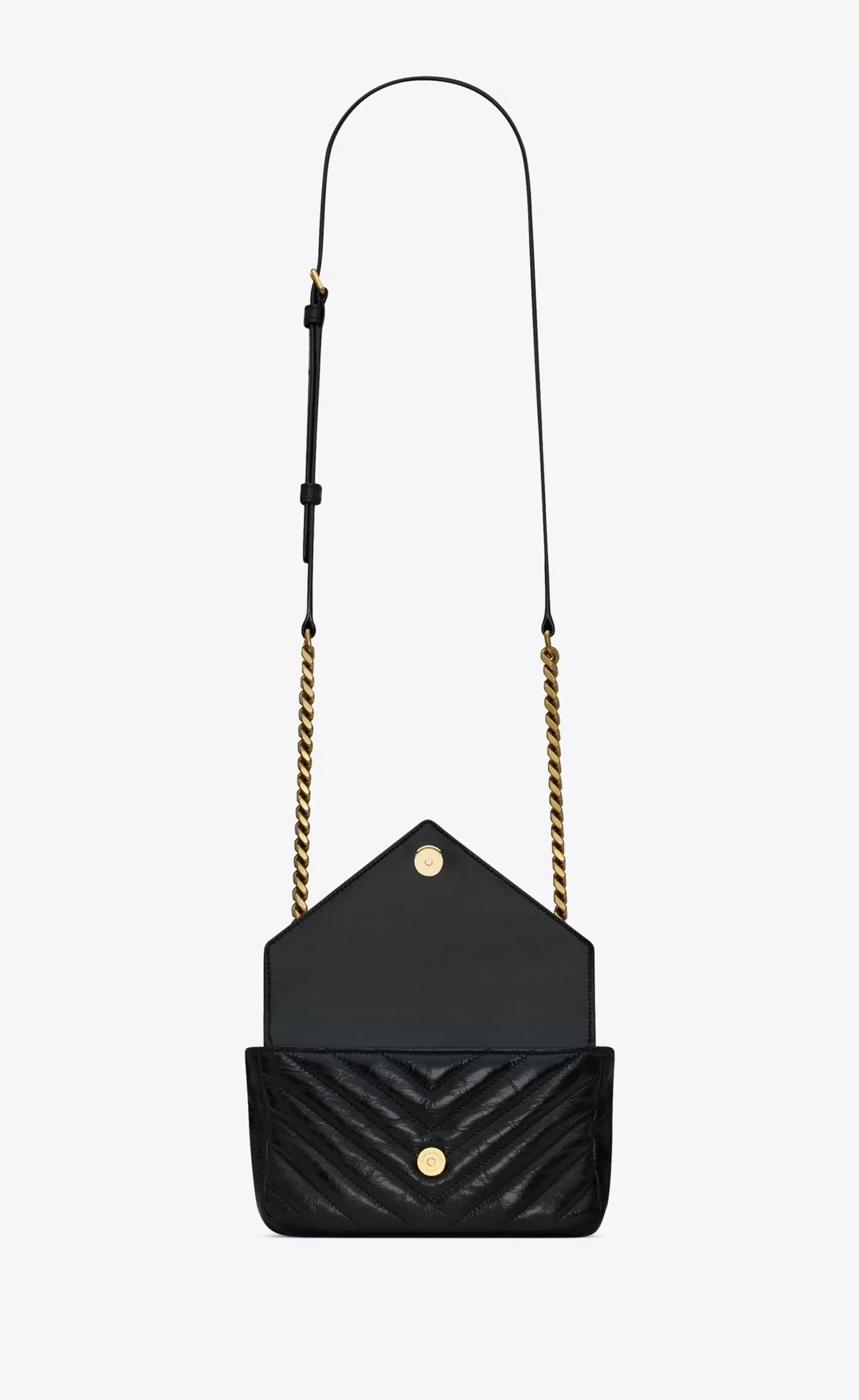 Women Saint Laurent MINI BAGS | COLLEGE^COLLEGE Mini Chain Bag In Shiny Crackled Leather | | YSL.com