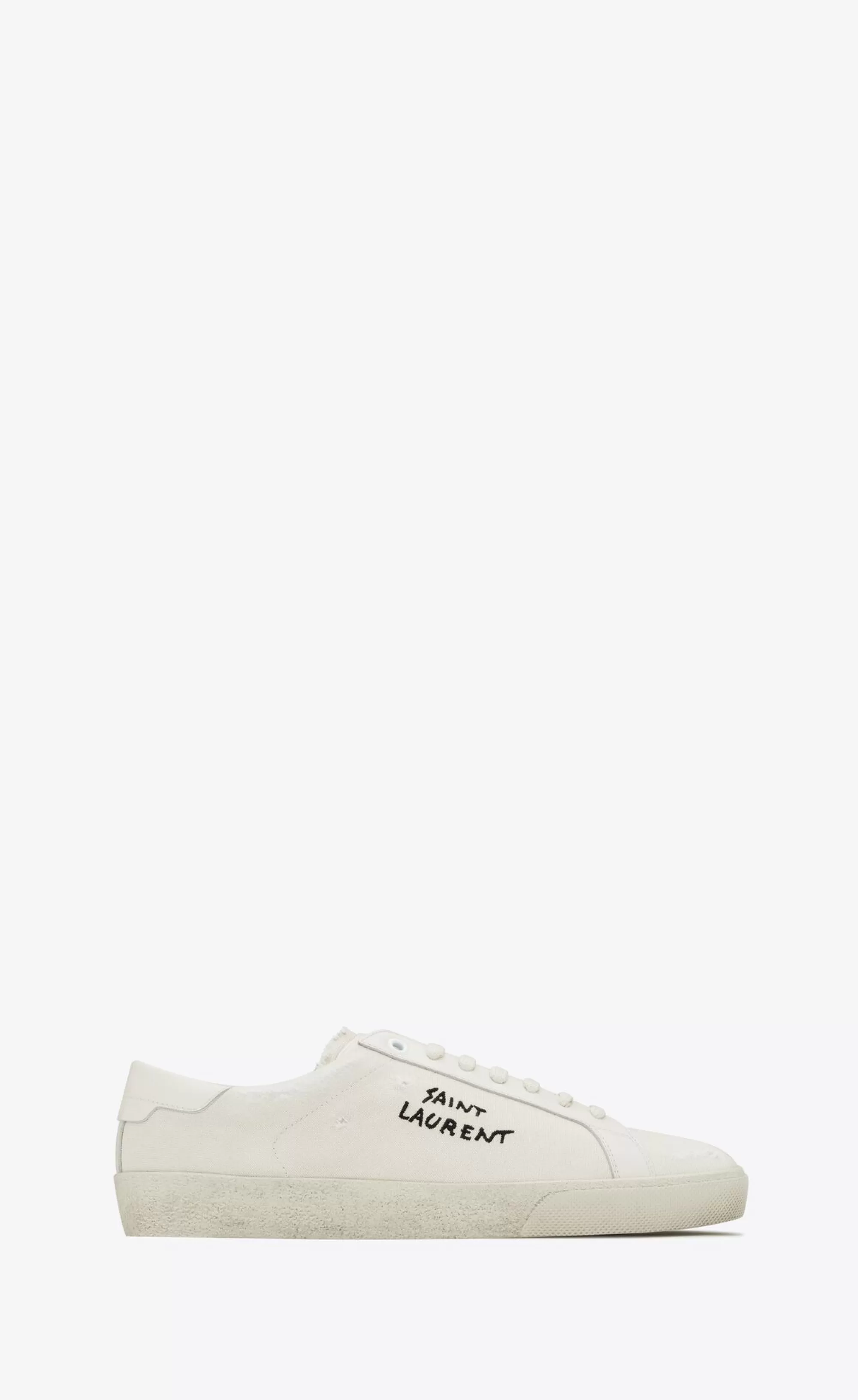 Saint Laurent SNEAKERS^Court Classic Sl/06 Embroidered Sneakers In Canvas And Leather | | YSL.com