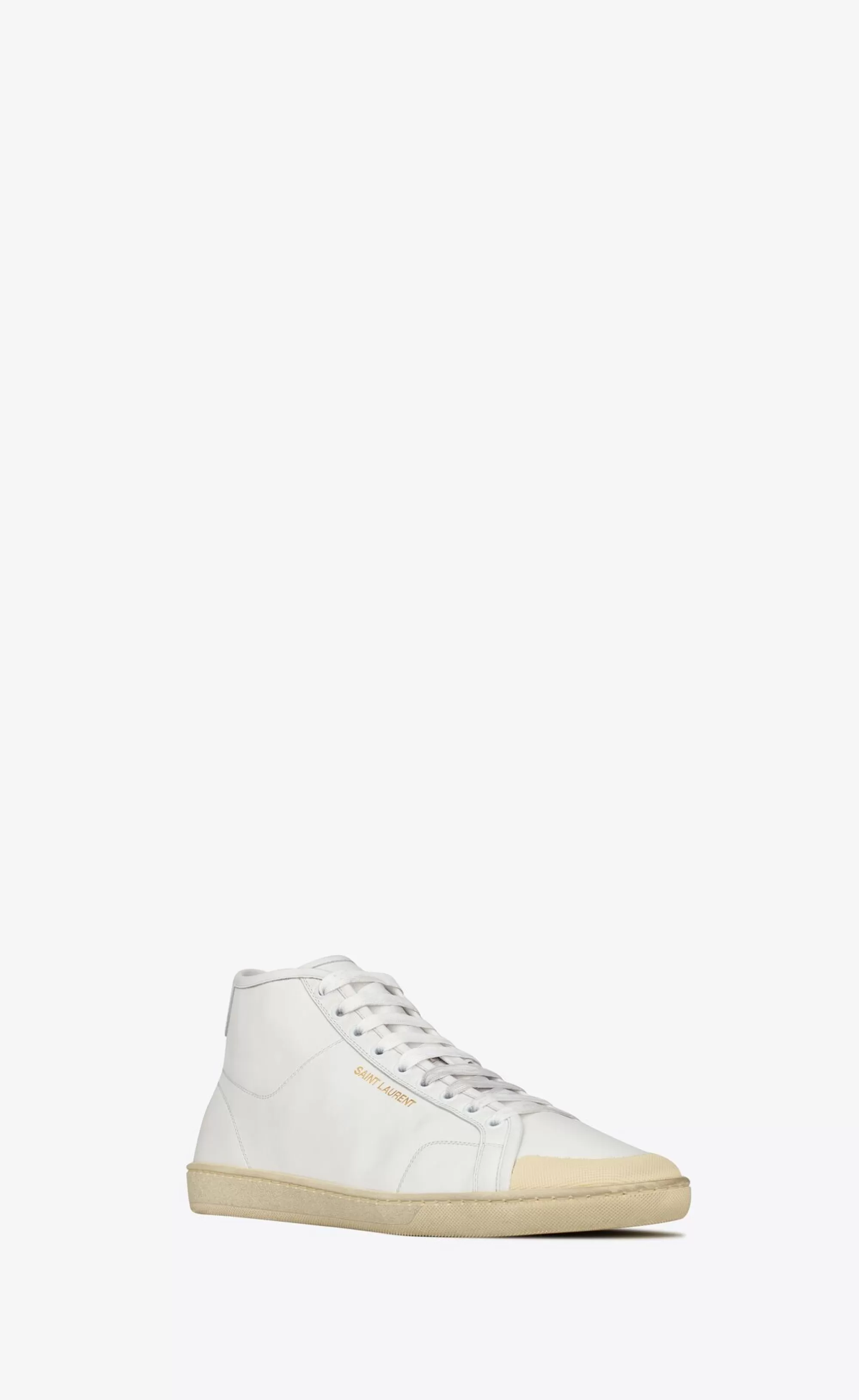 Saint Laurent SNEAKERS | NEW ARRIVALS^COURT CLASSIC SL/39 Mid-top Sneakers In Grained Leather | | YSL.com