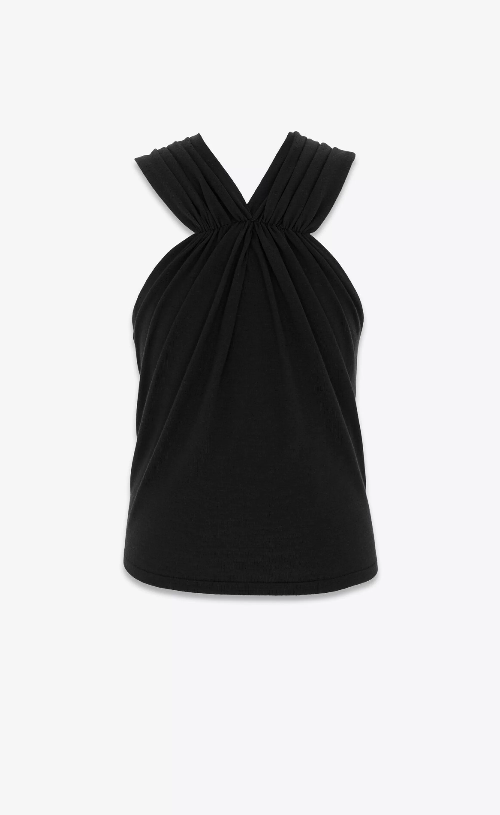 Saint Laurent ALL READY TO WEAR^Cross-back Tank In Cashmere, Wool And Silk | | YSL.com