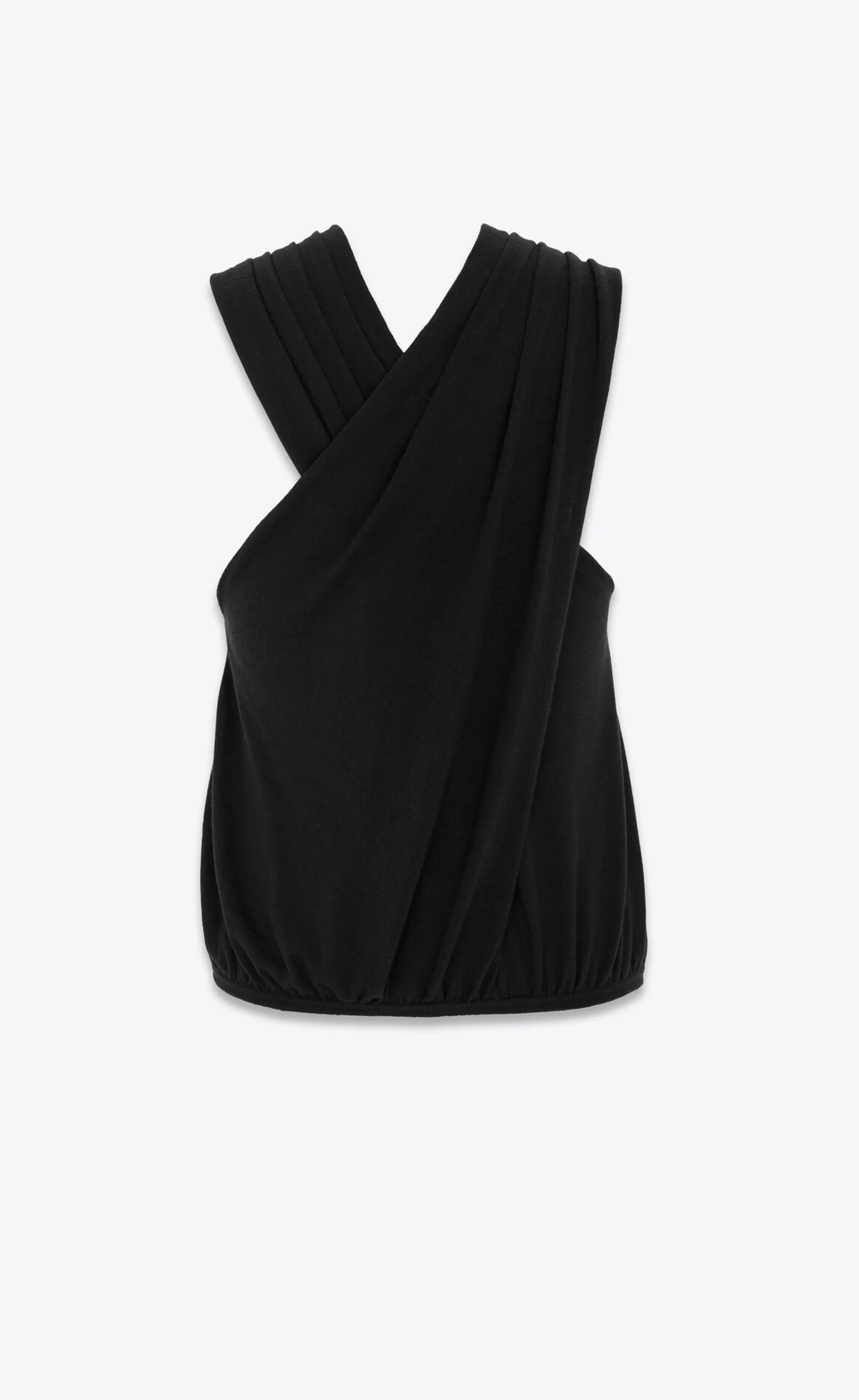 Saint Laurent ALL READY TO WEAR^Cross-back Tank In Cashmere, Wool And Silk | | YSL.com