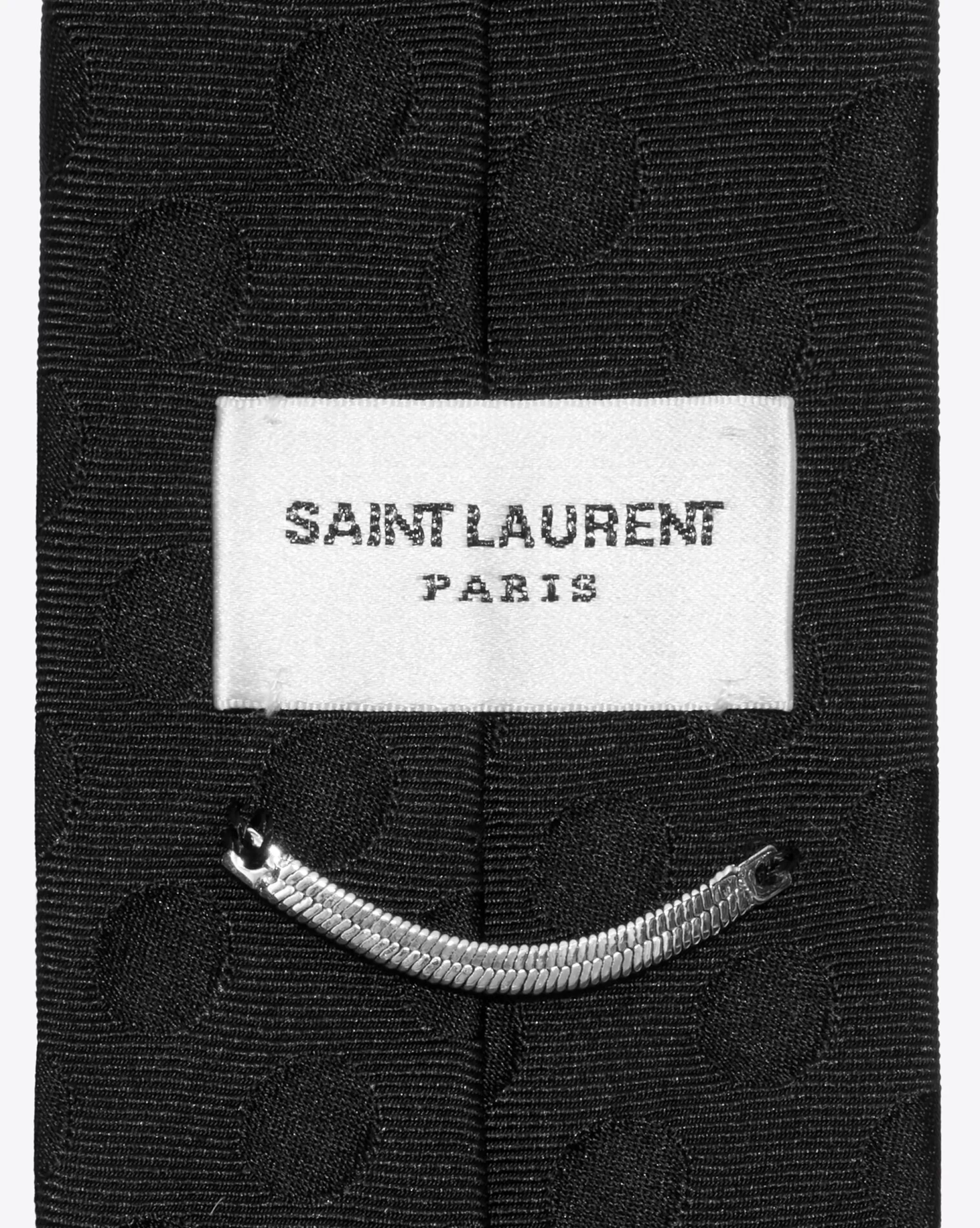 Saint Laurent TEXTILE ACCESSORIES^Dotted Tie In Shiny And Matte Silk Jacquard | | YSL.com