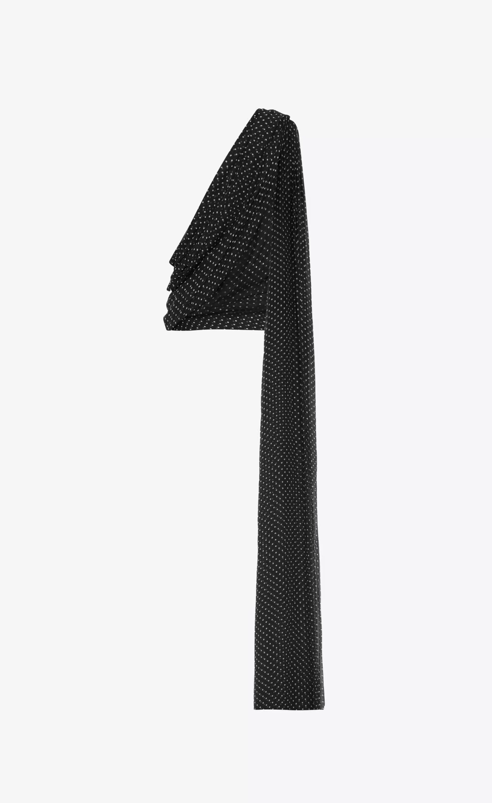 Saint Laurent ALL READY TO WEAR | SHIRTS^Draped One-shoulder Top In Dotted Silk Muslin | | YSL.com