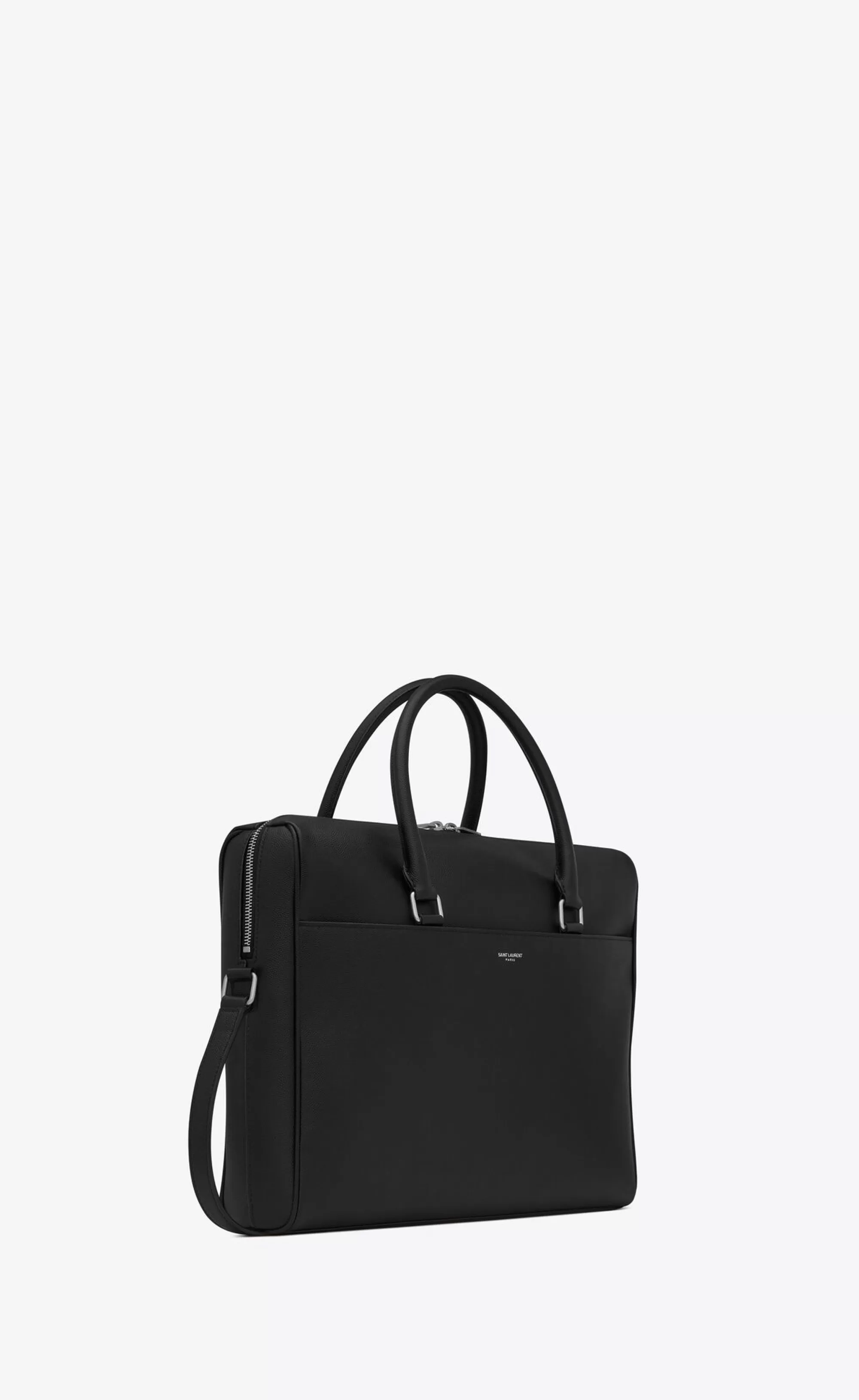 Saint Laurent BRIEFCASES^DUFFLE Briefcase In Grain De Poudre Embossed Leather | | YSL.com