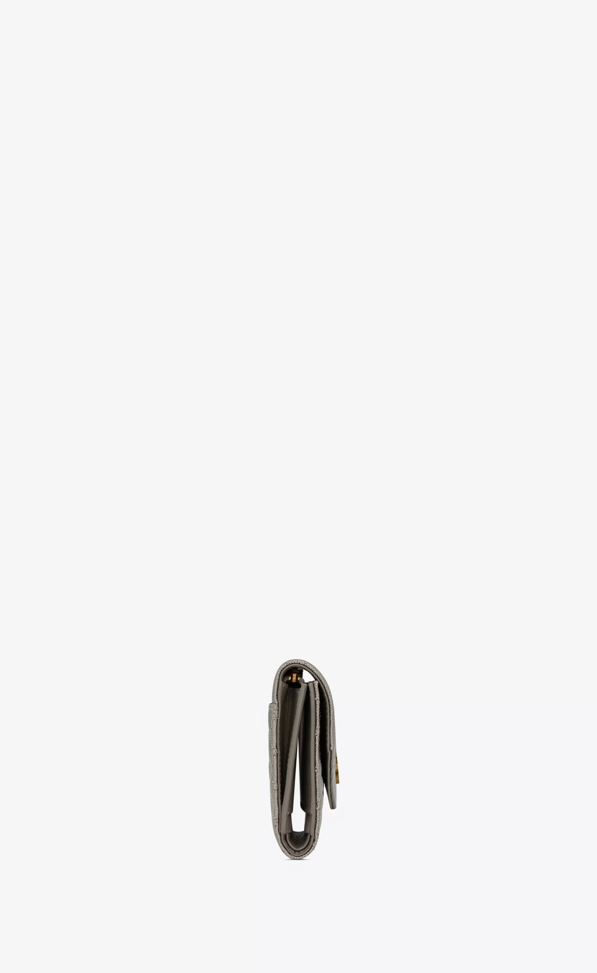 Women Saint Laurent WALLETS^ENVELOPE Compact Trifold Wallet In MIX MATELASSÉ Metallic Grain De Poudre Embossed LEATHER | | YSL.com