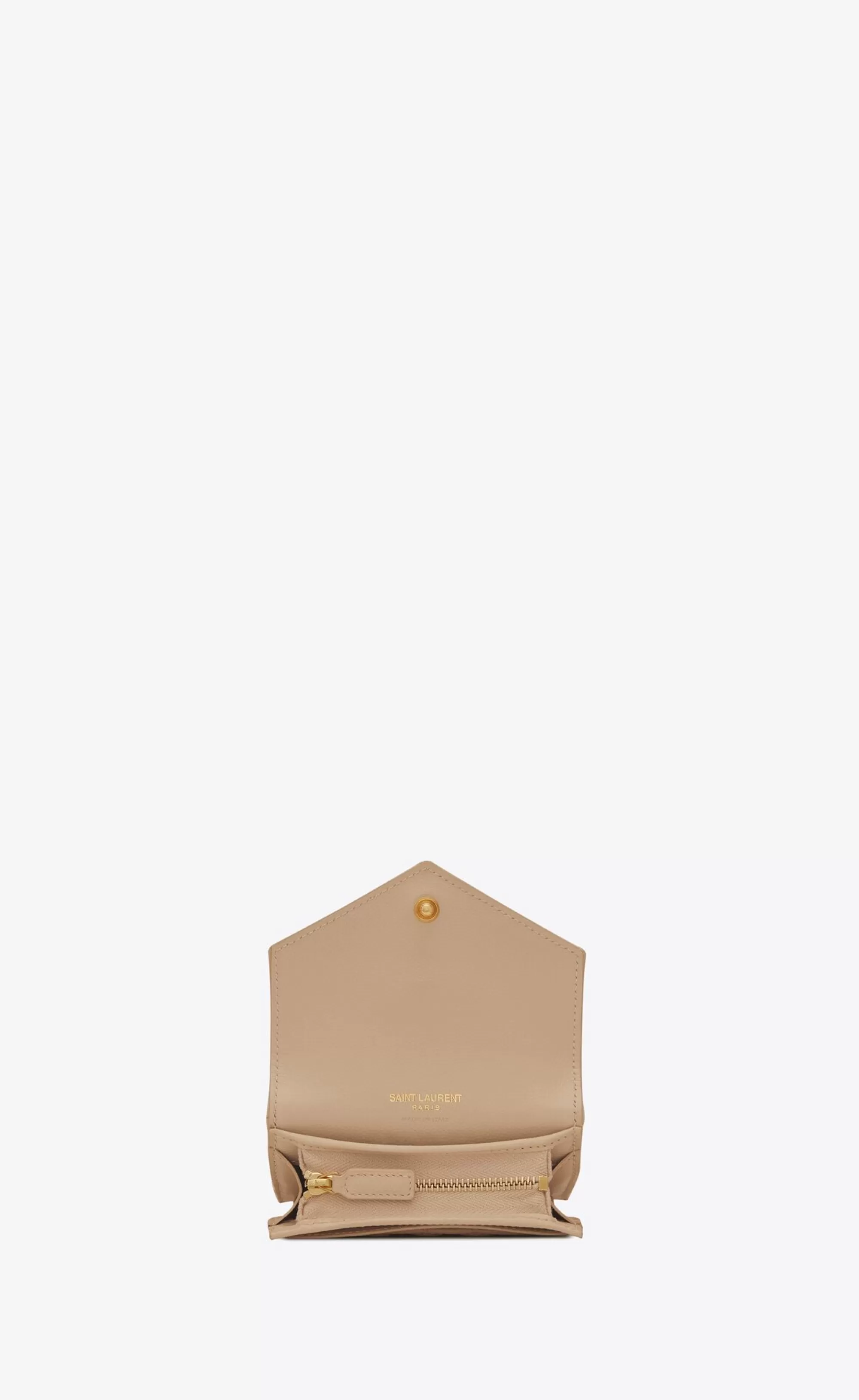 Women Saint Laurent CARD CASES^ENVELOPE Flap Card Case In MIX Matelassé Grain De Poudre Embossed Leather | | YSL.com