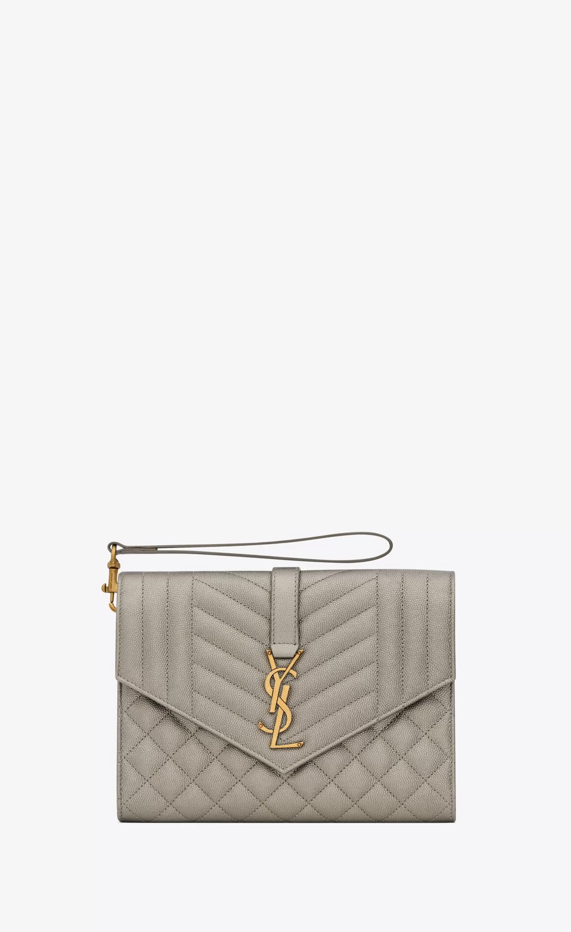 Women Saint Laurent pouches^ENVELOPE Flap Pouch In MIX MATELASSÉ Metallic GRAIN DE POUDRE EMBOSSED LEATHER | | YSL.com