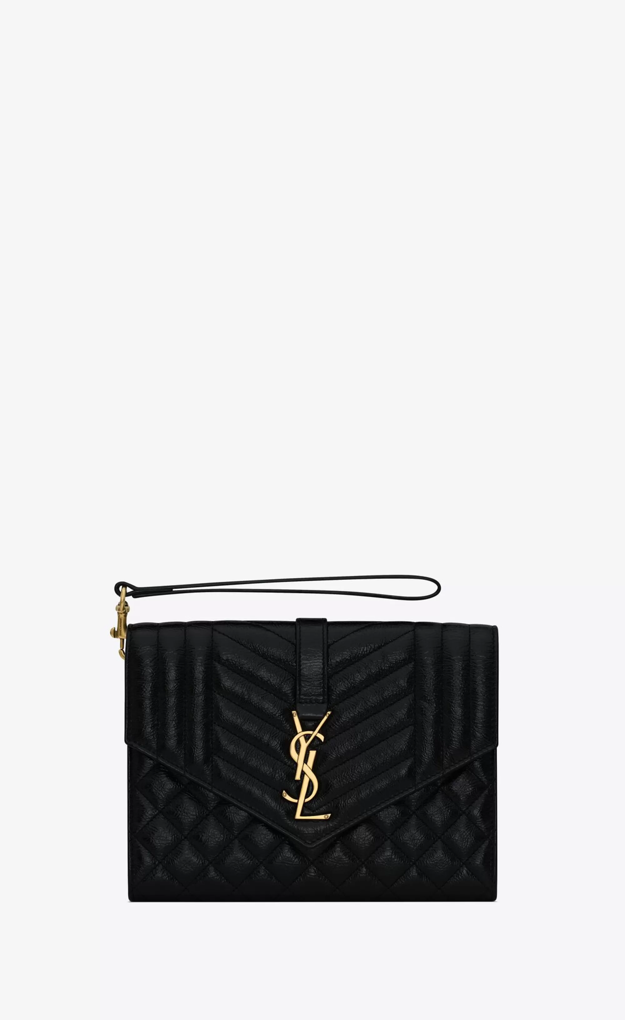 Women Saint Laurent pouches^ENVELOPE Flap Pouch In MIX MATELASSÉ Shiny Grained Leather | | YSL.com