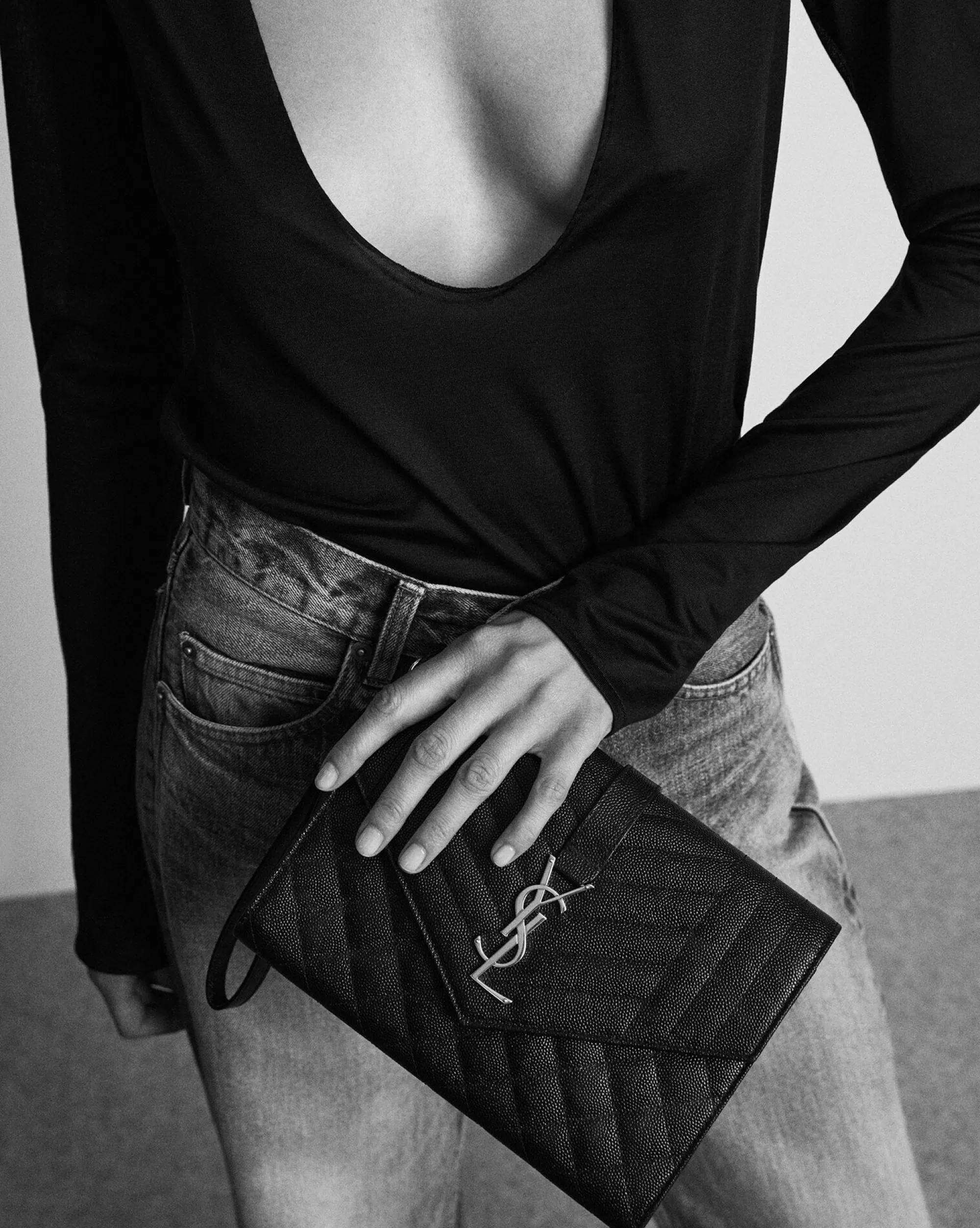 Women Saint Laurent pouches^ENVELOPE Flap Pouch In MIX MATELASSÉ Shiny Grained Leather | | YSL.com