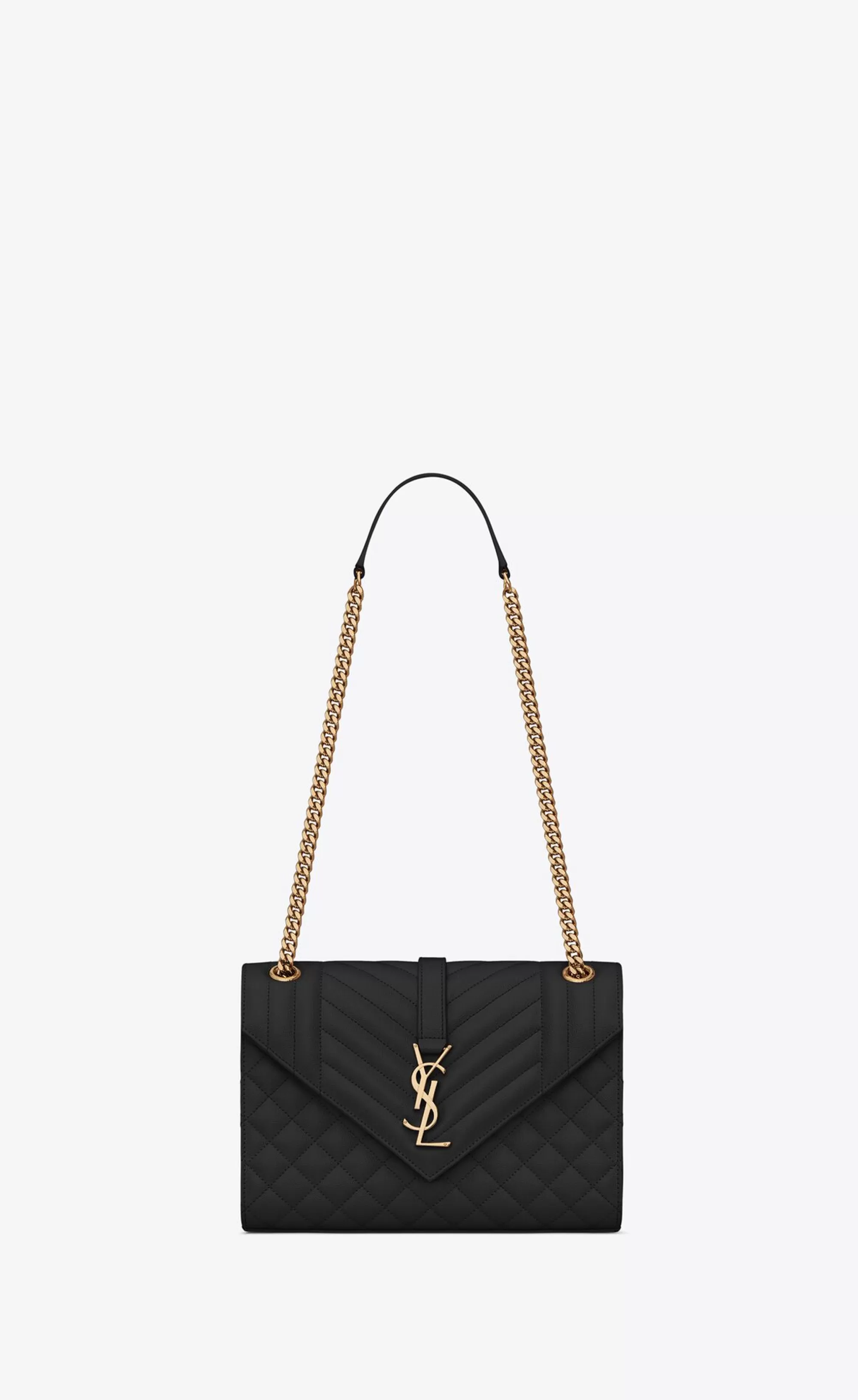 Women Saint Laurent SHOULDER BAGS | ENVELOPE^ENVELOPE MEDIUM IN QUILTED GRAIN DE POUDRE EMBOSSED LEATHER | | YSL.com