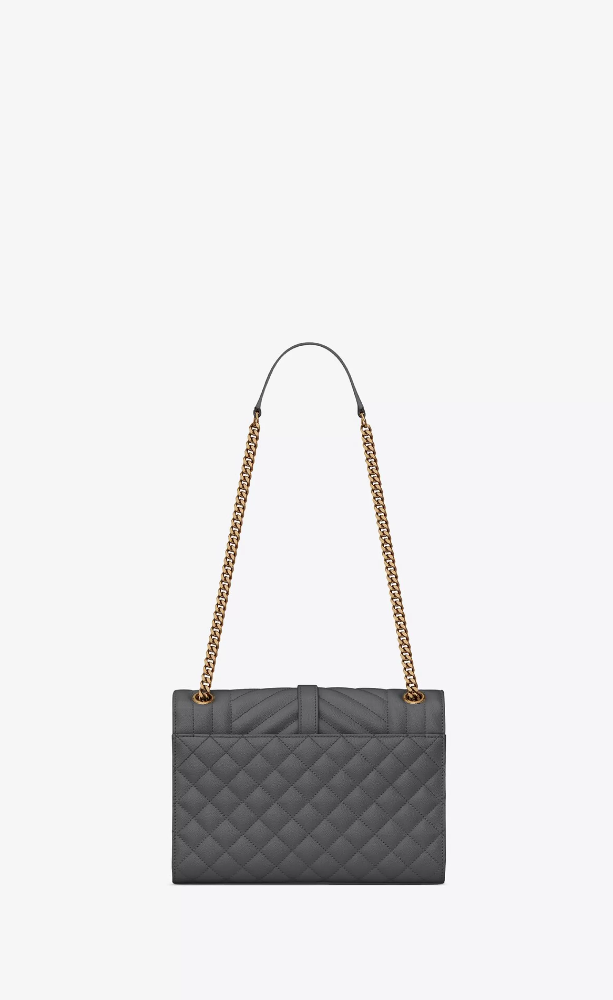 Women Saint Laurent ENVELOPE^ENVELOPE MEDIUM IN QUILTED GRAIN DE POUDRE EMBOSSED LEATHER | | YSL.com