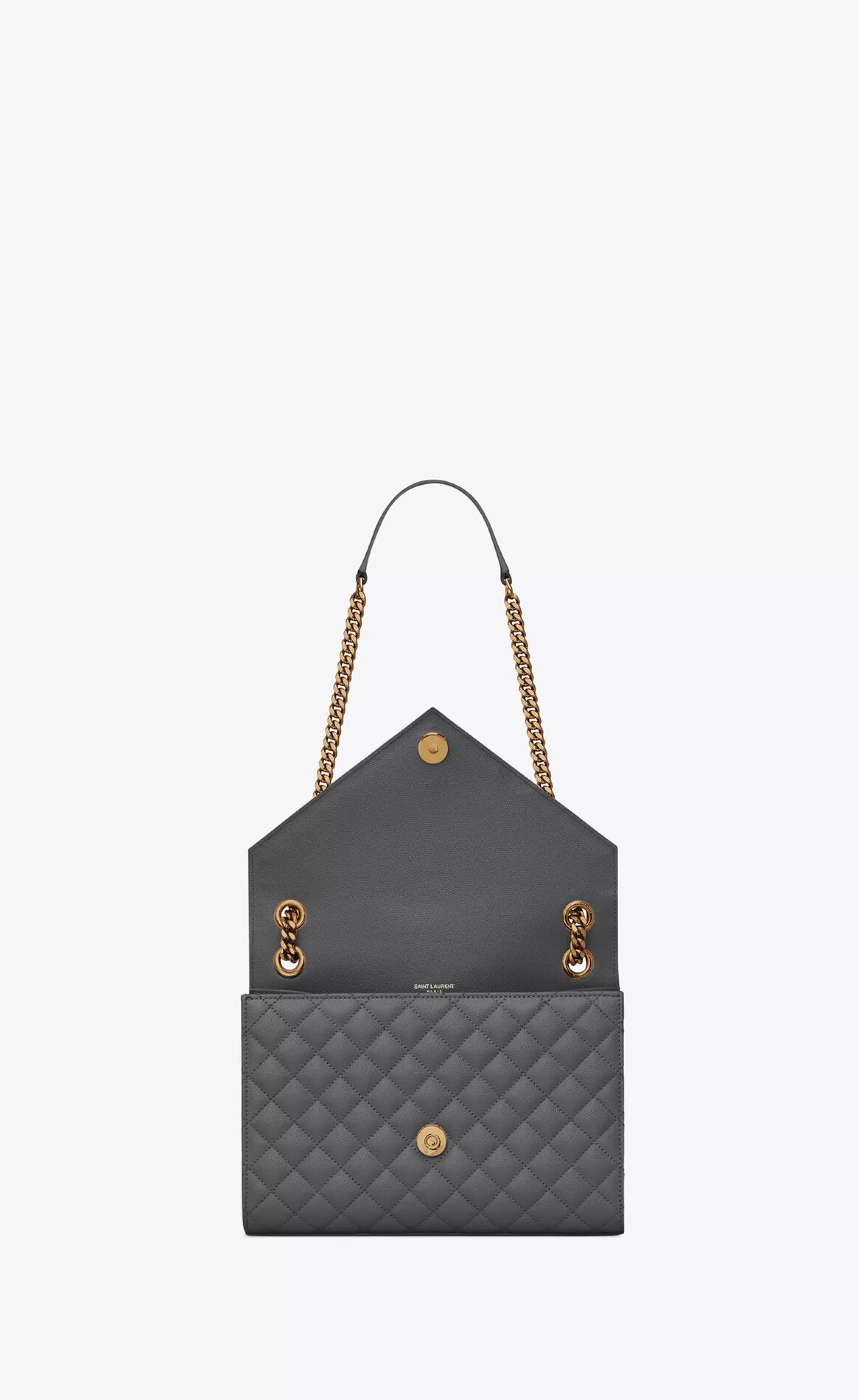 Women Saint Laurent ENVELOPE^ENVELOPE MEDIUM IN QUILTED GRAIN DE POUDRE EMBOSSED LEATHER | | YSL.com