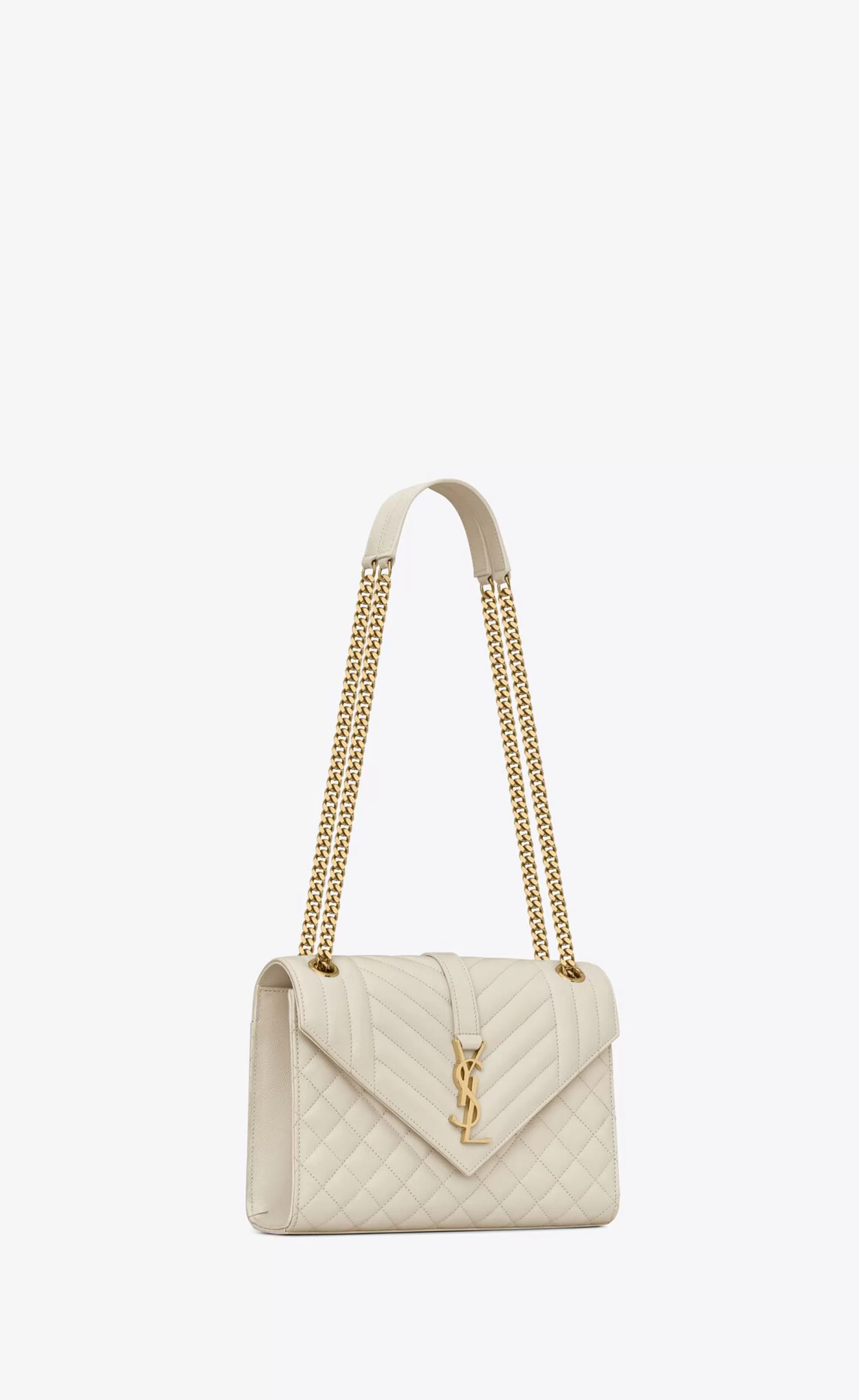 Women Saint Laurent ENVELOPE | SHOULDER BAGS^ENVELOPE MEDIUM IN QUILTED GRAIN DE POUDRE EMBOSSED LEATHER | | YSL.com