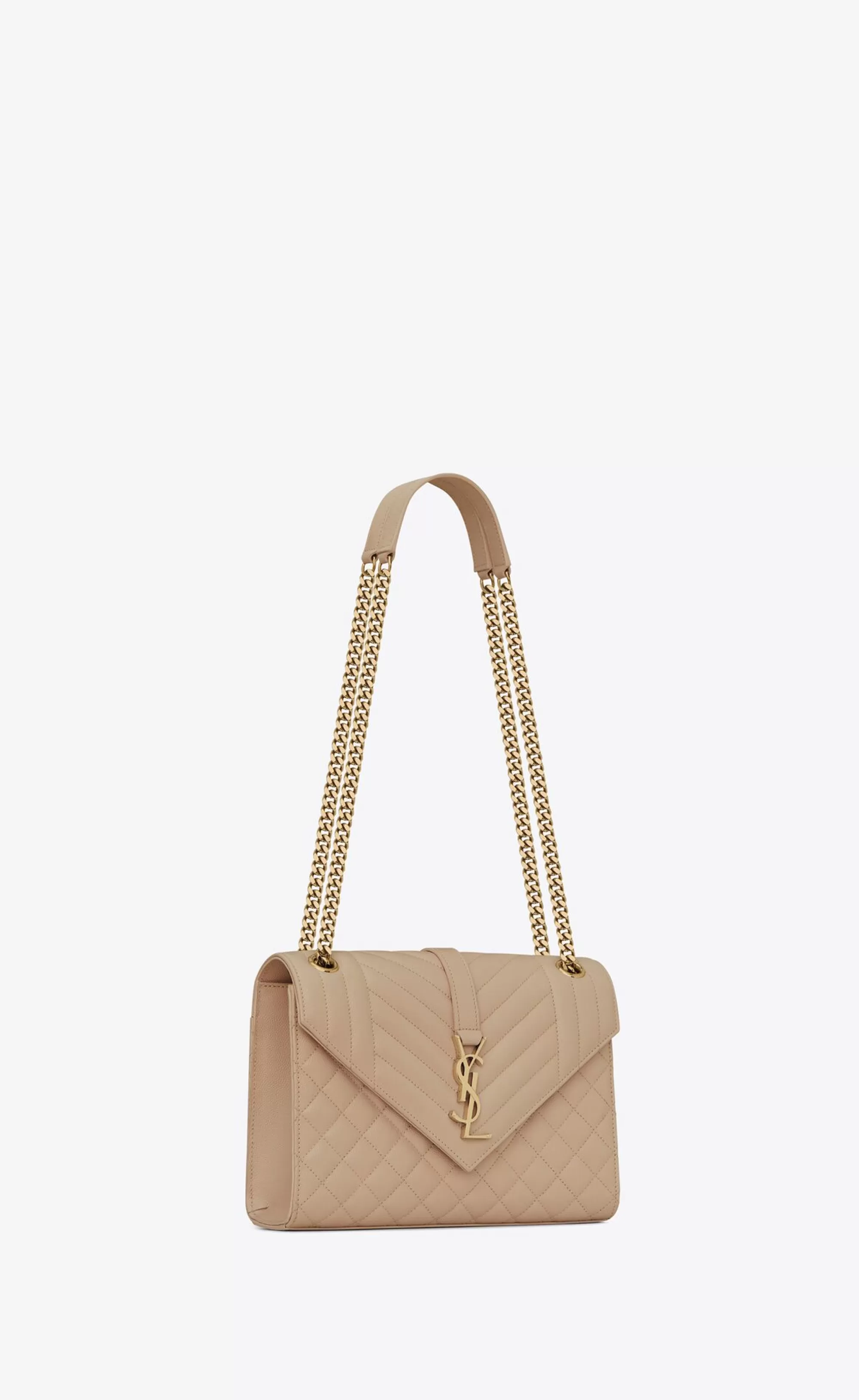 Women Saint Laurent ENVELOPE | SHOULDER BAGS^ENVELOPE MEDIUM IN QUILTED GRAIN DE POUDRE EMBOSSED LEATHER | | YSL.com
