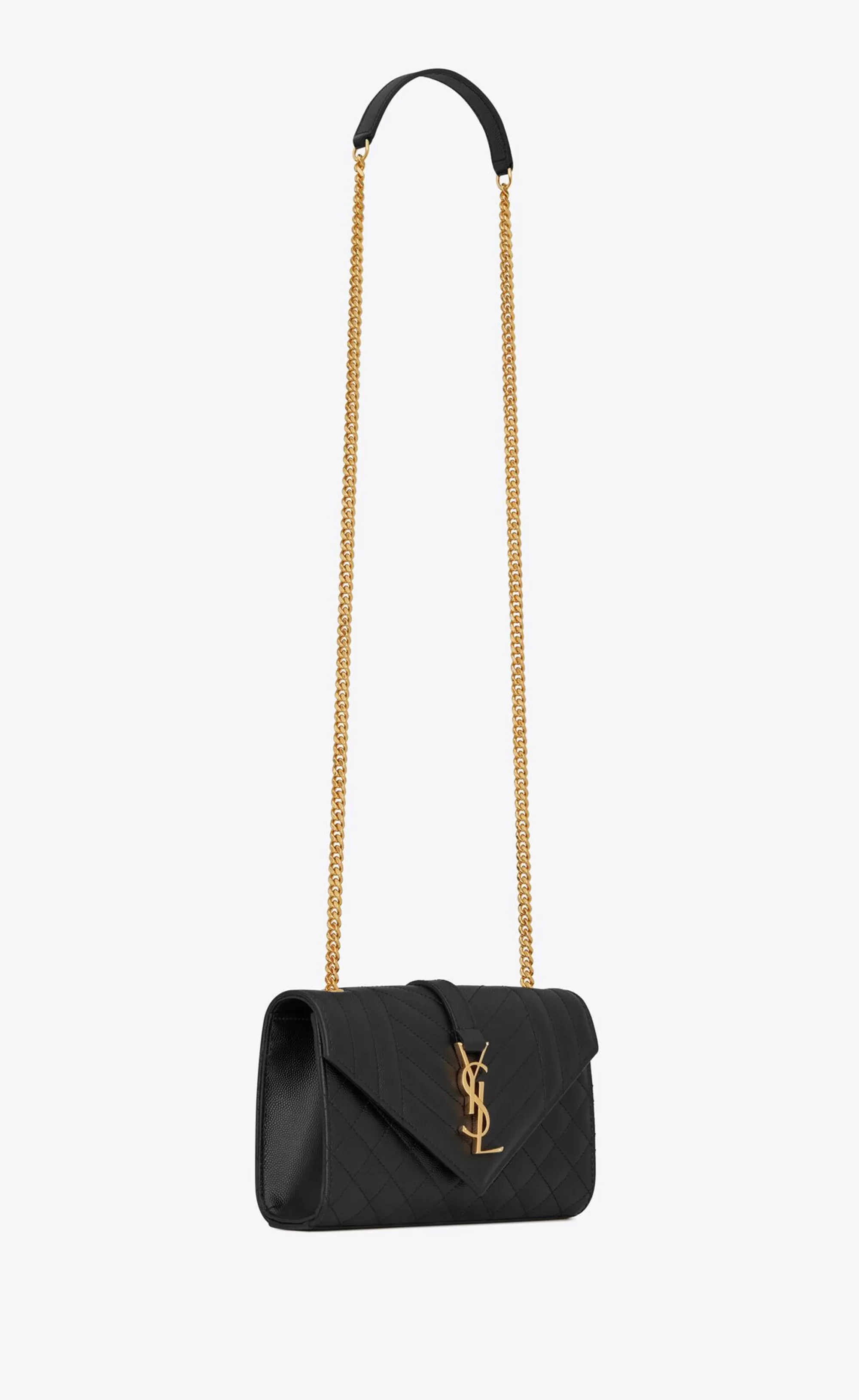 Women Saint Laurent CROSSBODY BAGS | ENVELOPE^ENVELOPE SMALL IN QUILTED GRAIN DE POUDRE EMBOSSED LEATHER | | YSL.com
