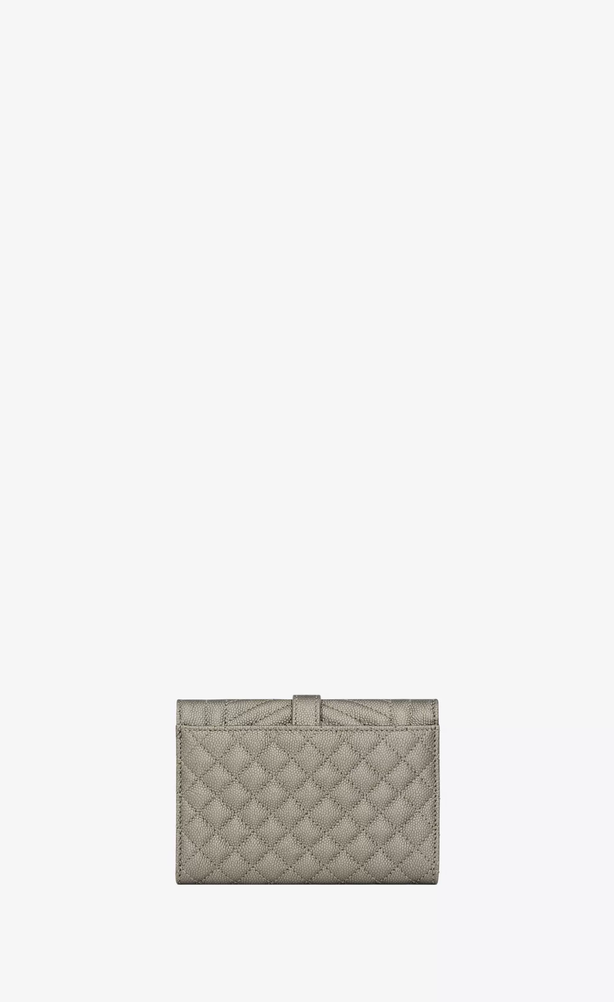 Women Saint Laurent WALLETS^ENVELOPE SMALL WALLET IN MIX MATELASSÉ Metallic Grain De Poudre Embossed LEATHER | | YSL.com