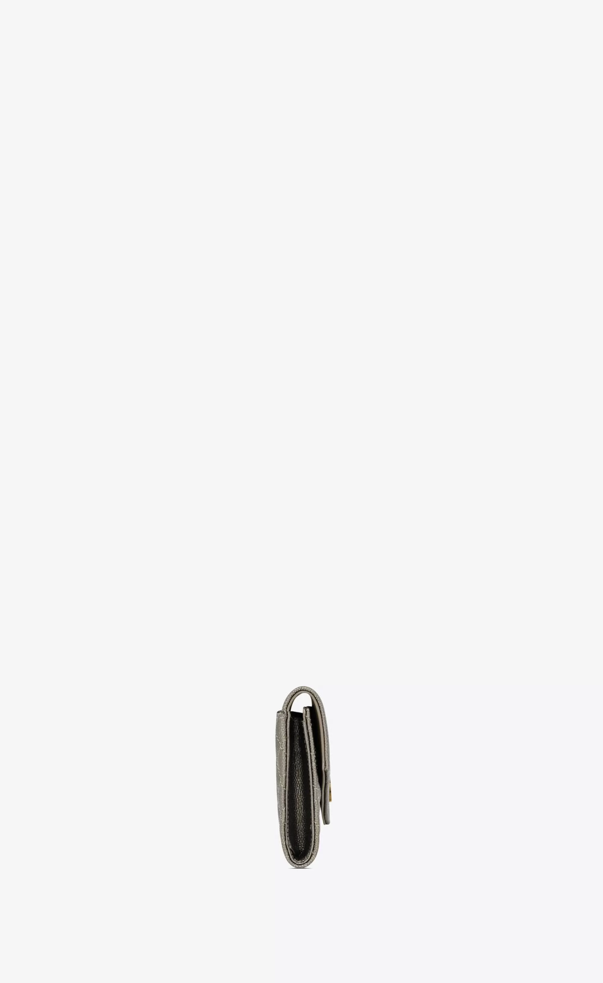 Women Saint Laurent WALLETS^ENVELOPE SMALL WALLET IN MIX MATELASSÉ Metallic Grain De Poudre Embossed LEATHER | | YSL.com