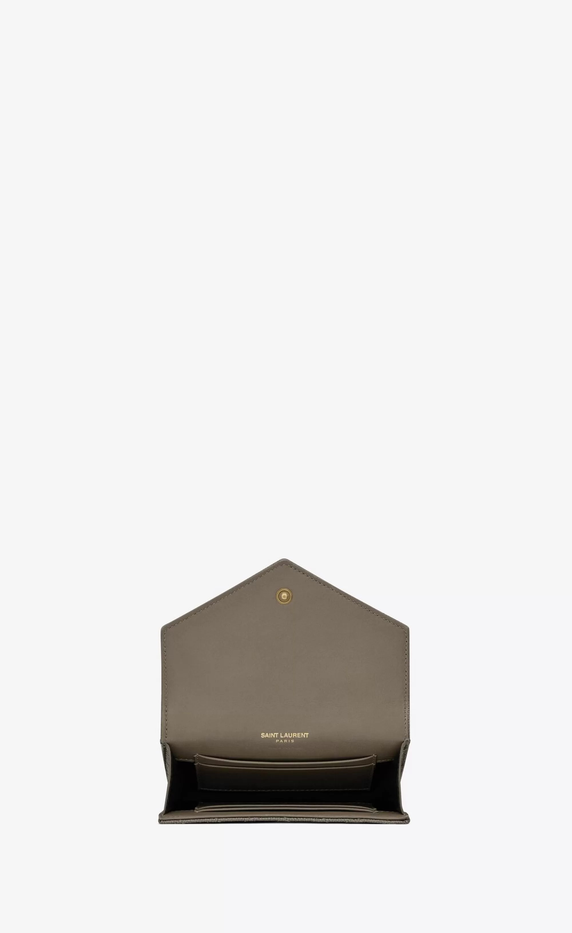 Women Saint Laurent WALLETS^ENVELOPE SMALL WALLET IN MIX MATELASSÉ Metallic Grain De Poudre Embossed LEATHER | | YSL.com