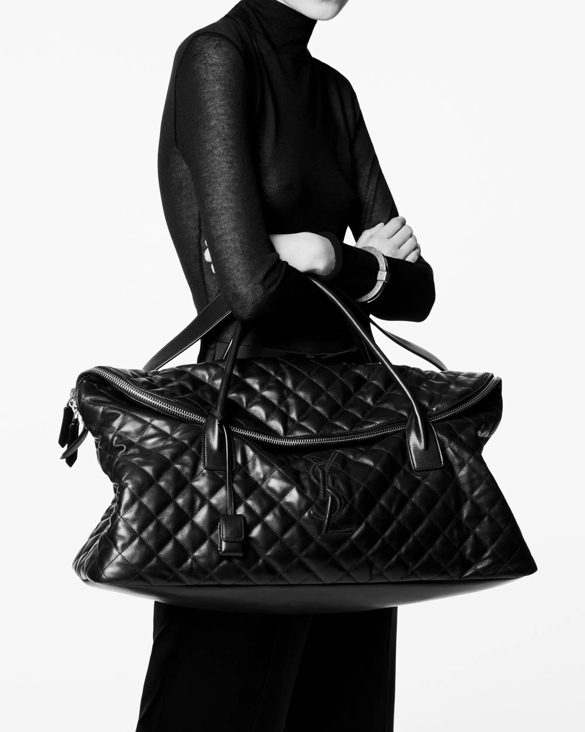 Women Saint Laurent TOP HANDLES^ES GIANT TRAVEL BAG IN QUILTED LEATHER | | YSL.com