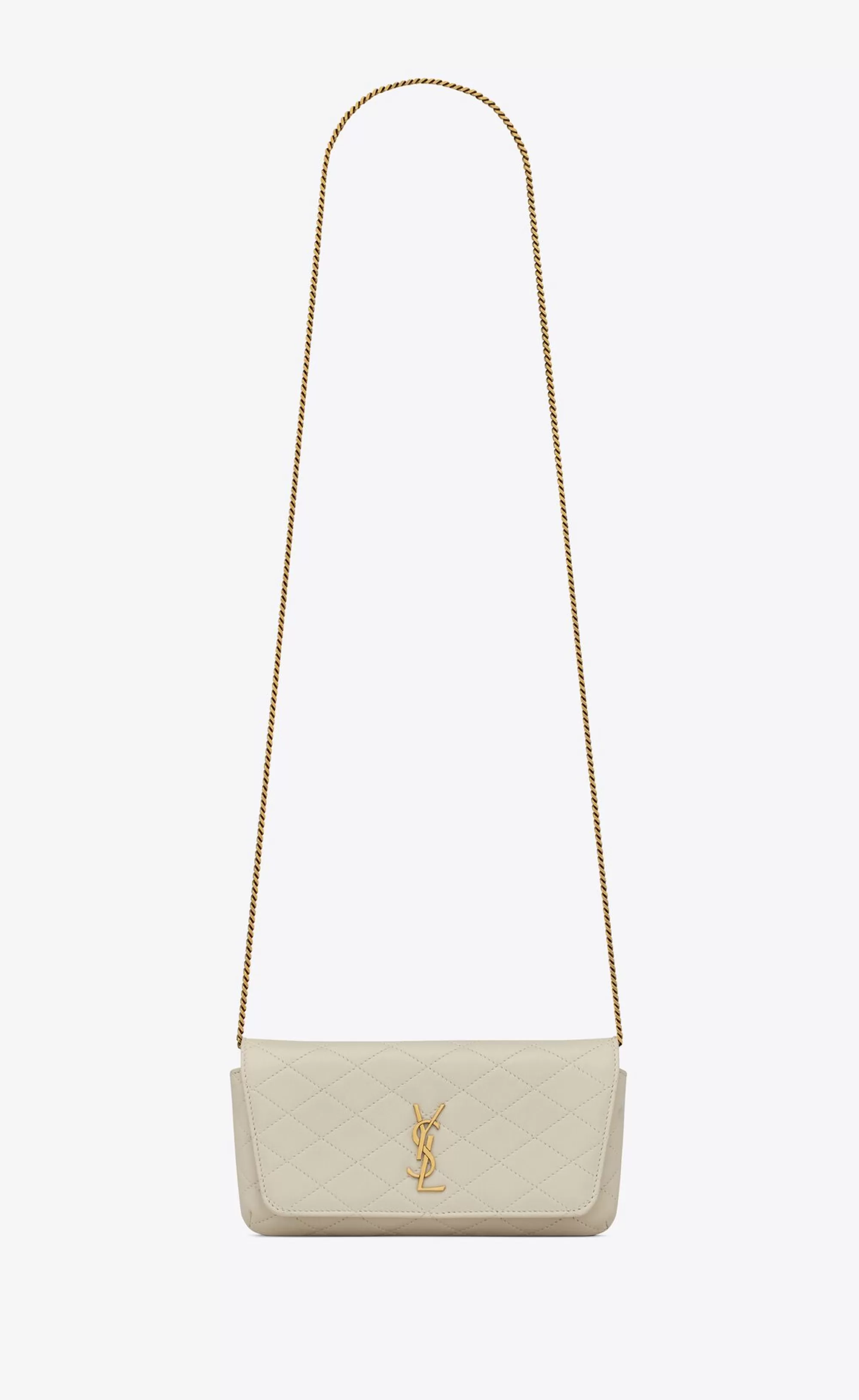 Women Saint Laurent SMALL ACCESSORIES | GABY^GABY Chain Phone Holder In Quilted Lambskin | | YSL.com
