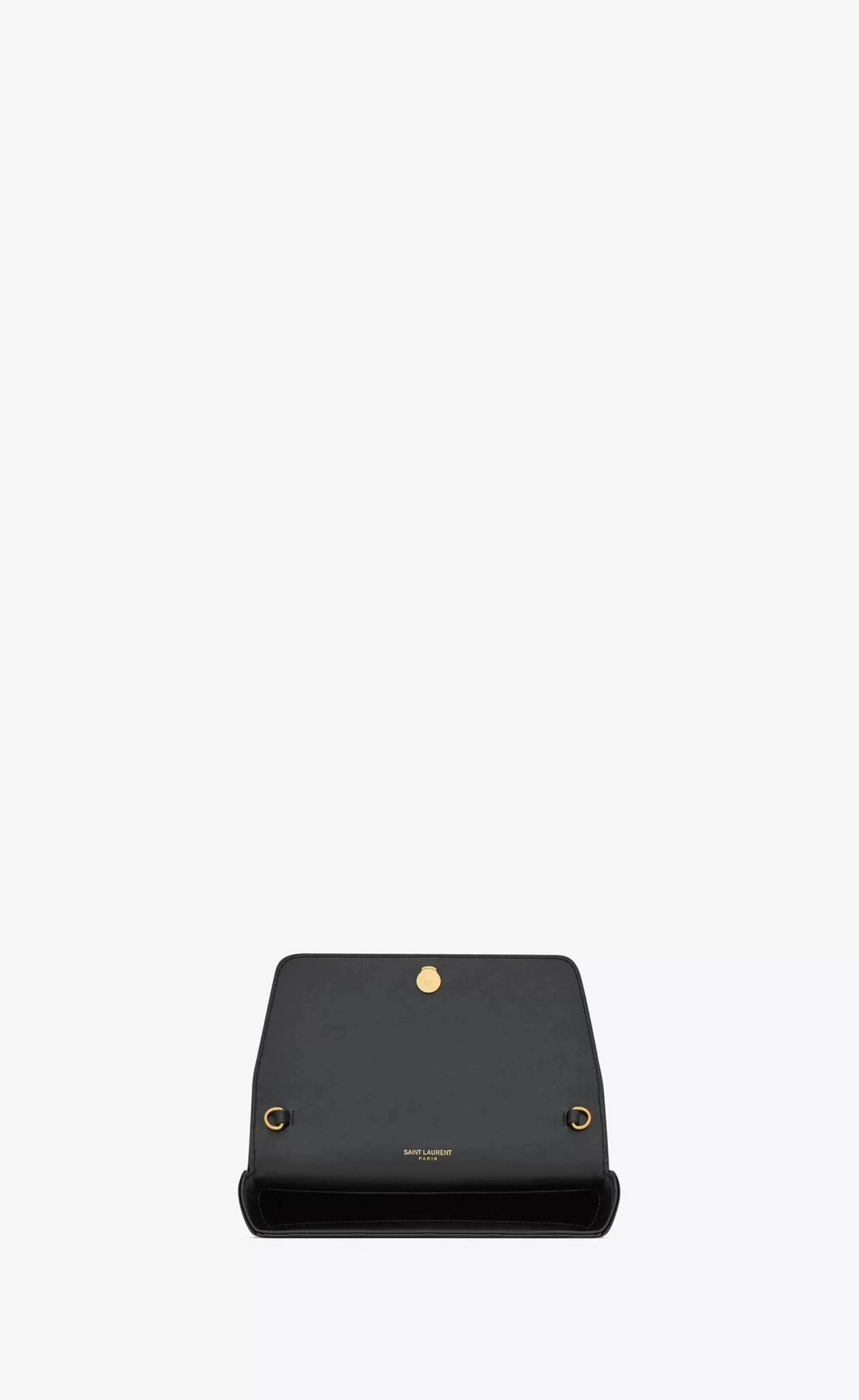 Women Saint Laurent CHAIN WALLETS^GABY Chain Phone Holder In Quilted Patent Leather | | YSL.com