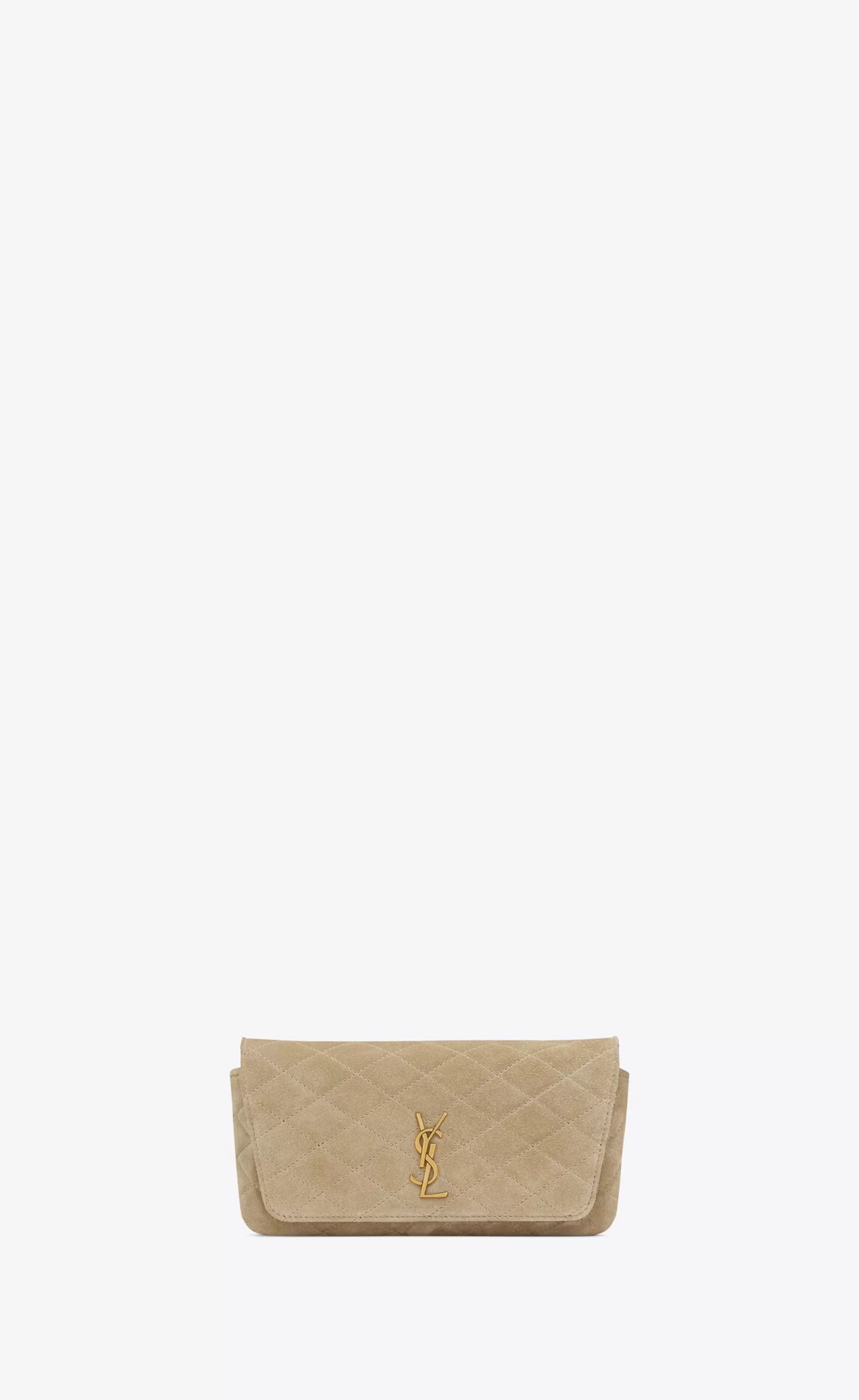 Women Saint Laurent CHAIN WALLETS | CROSSBODY BAGS^GABY Chain Phone Holder In Quilted Suede | | YSL.com