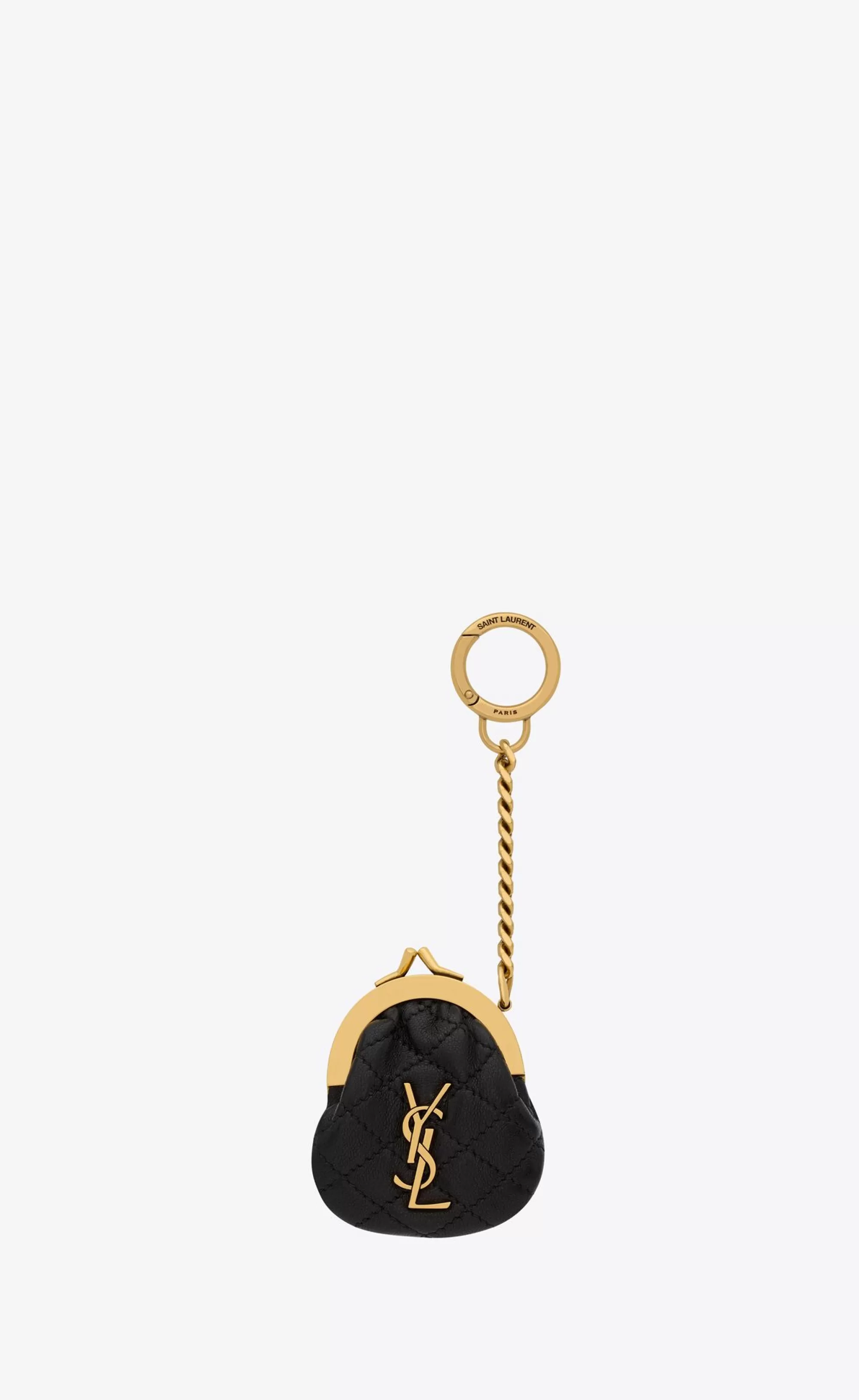 Women Saint Laurent SMALL ACCESSORIES^GABY Mini Purse Keyring In Quilted Lambskin | | YSL.com