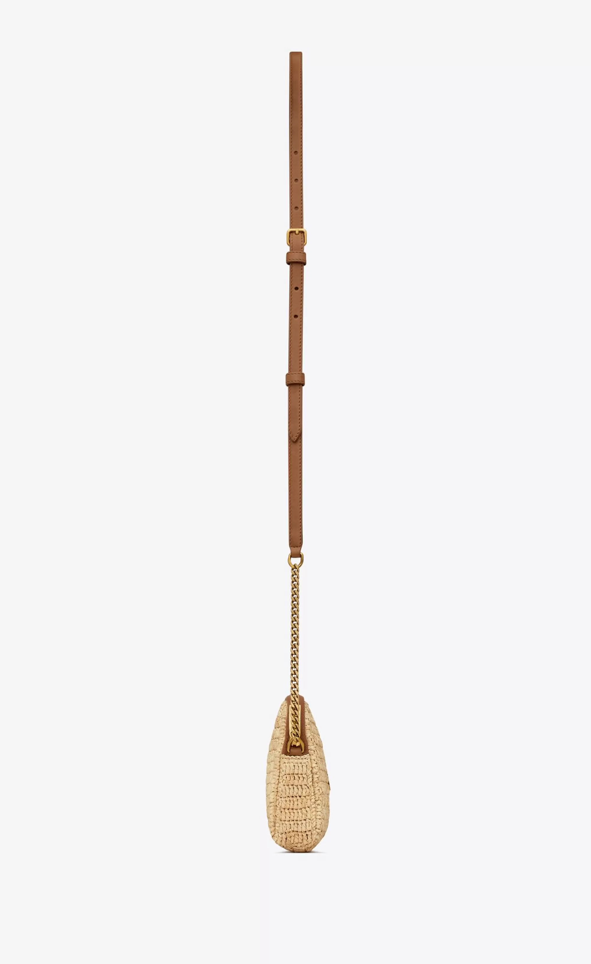 Women Saint Laurent MINI BAGS | GABY^GABY Zipped Pouch In Raffia And Vegetable-tanned Leather | | YSL.com