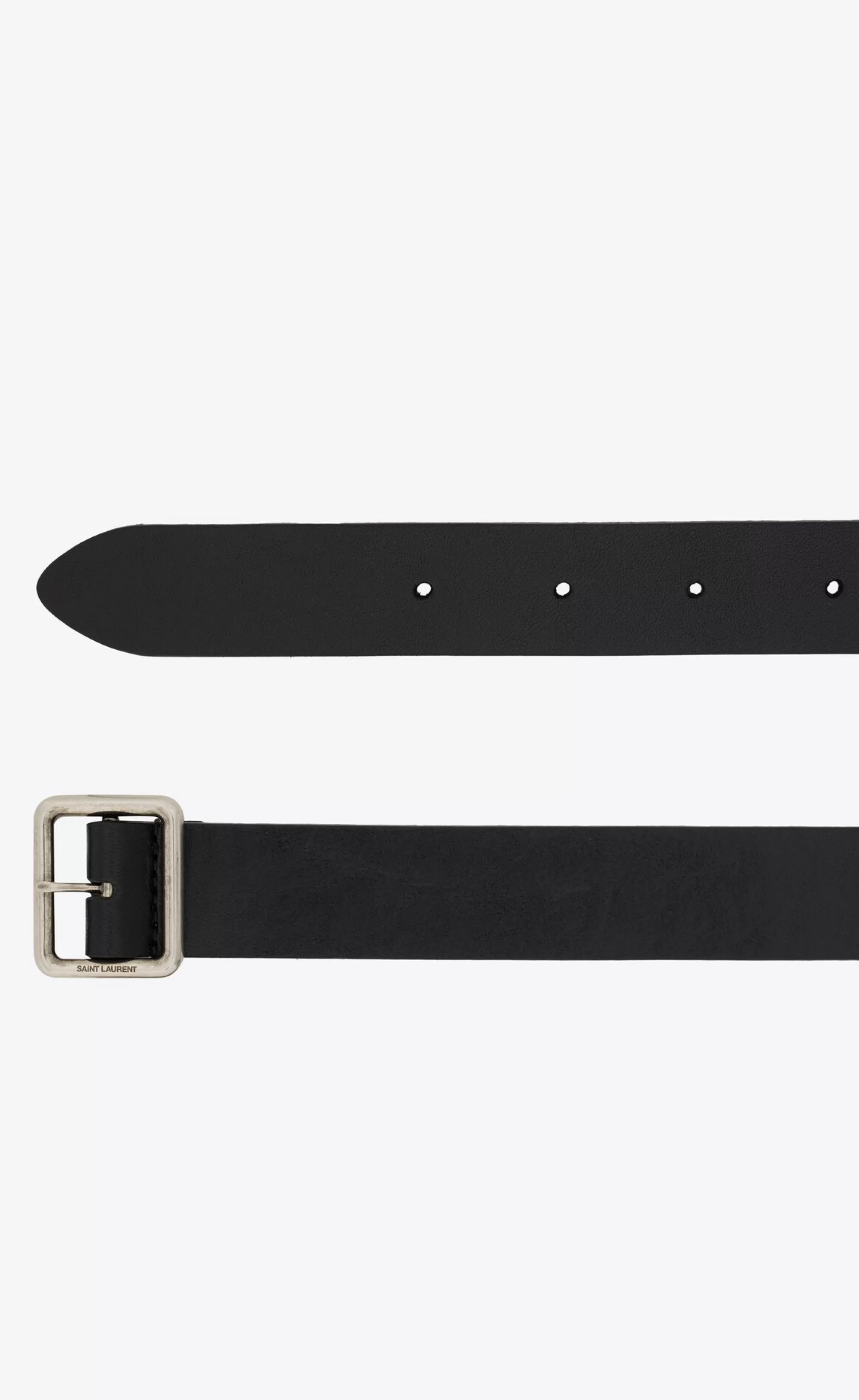 Saint Laurent BELTS^HUBLOT Buckle Thin Belt In Vegetable-tanned Leather | | YSL.com